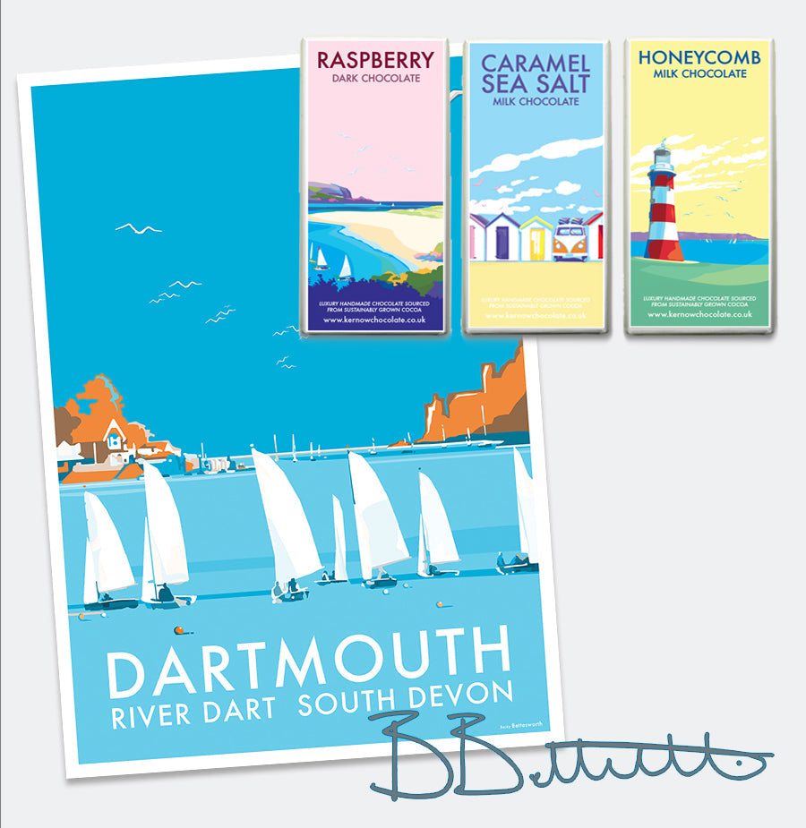 Dartmouth Festival Travel Poster and Seaside Print