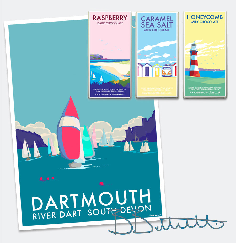 Dartmouth Vintage Seaside Travel Poster Print