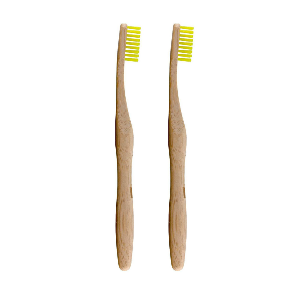 Bamboo Toothbrush Yellow Twin Pack