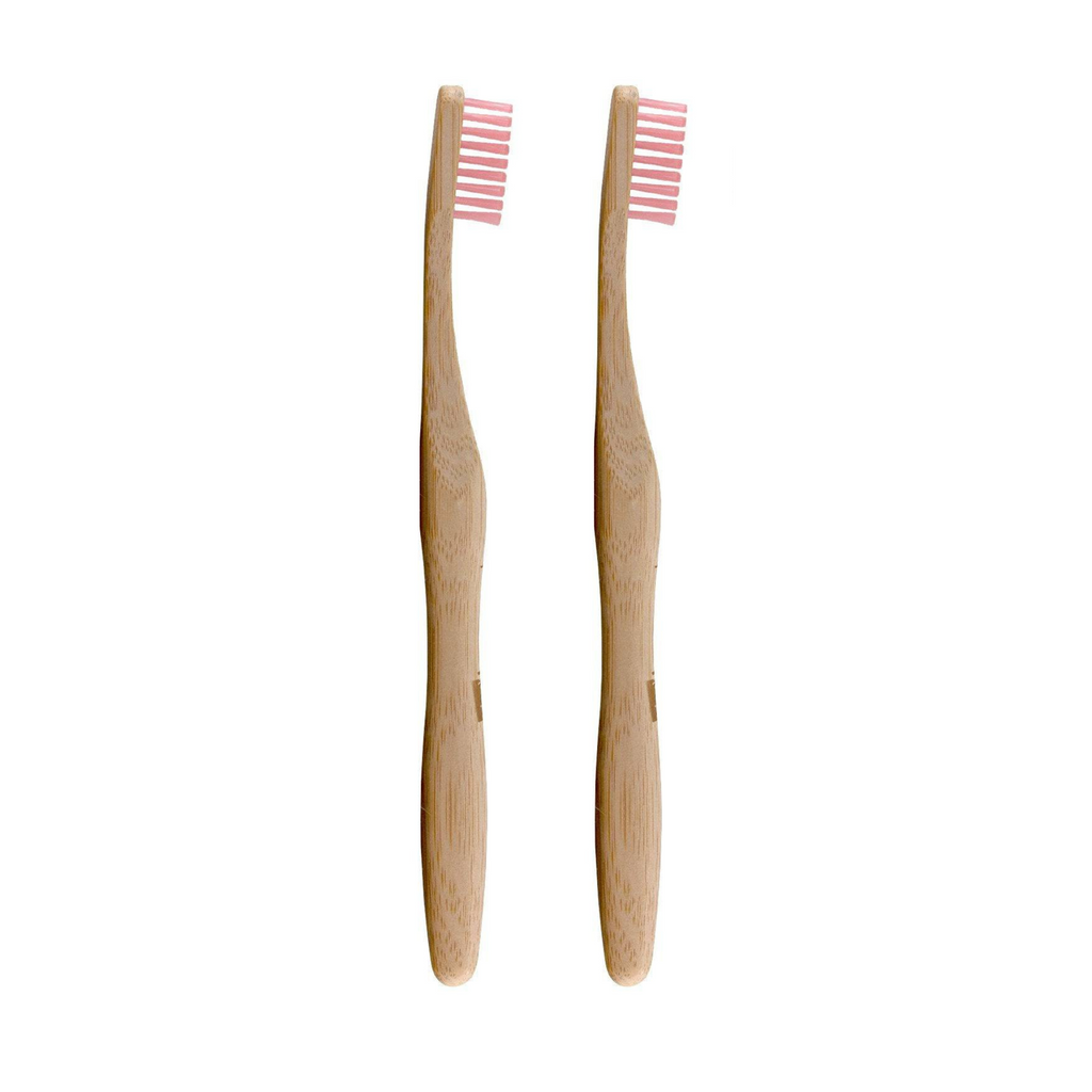 Bamboo Toothbrush Pink Twin Pack