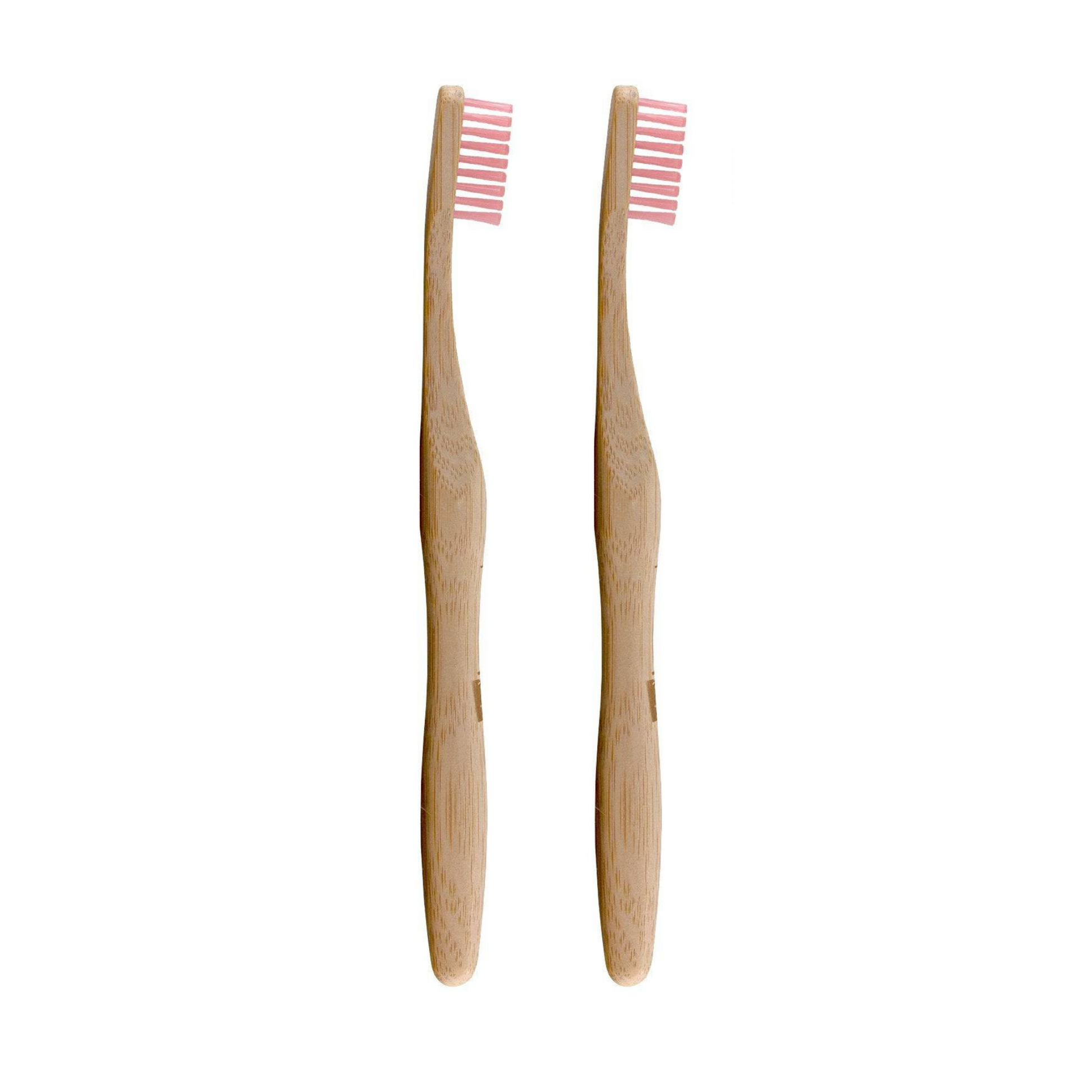 Bamboo Toothbrush Pink Twin Pack