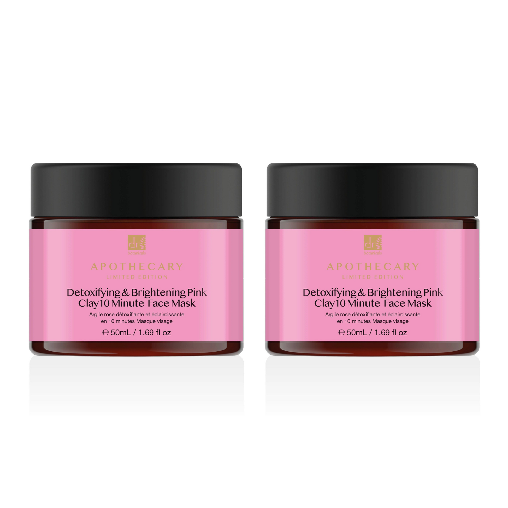 Detoxifying and Brightening Pink Clay 10 Minute Face Mask 50ml Twin Pack