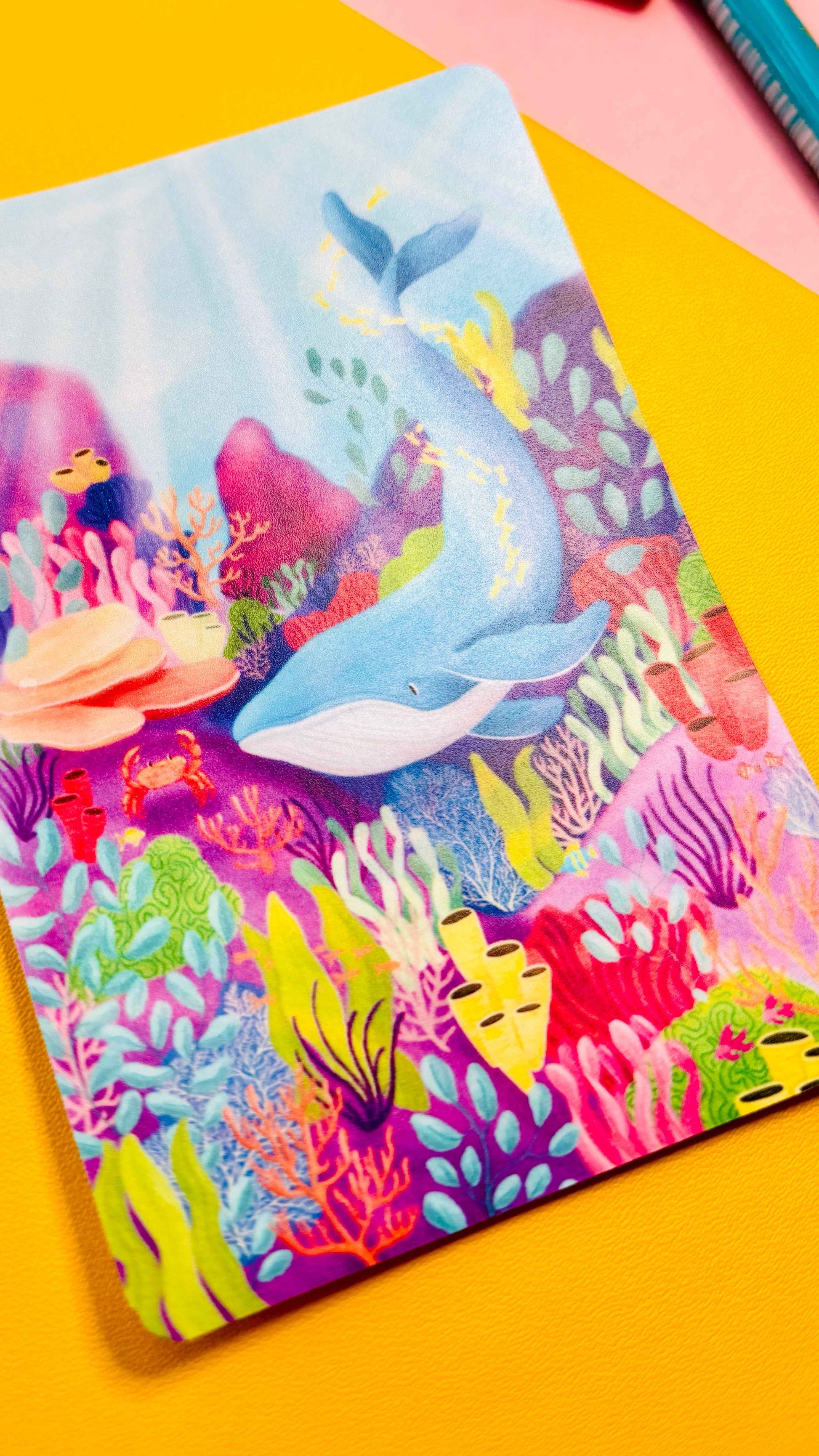 Coral Reef Whale Vinyl Sticker Decal