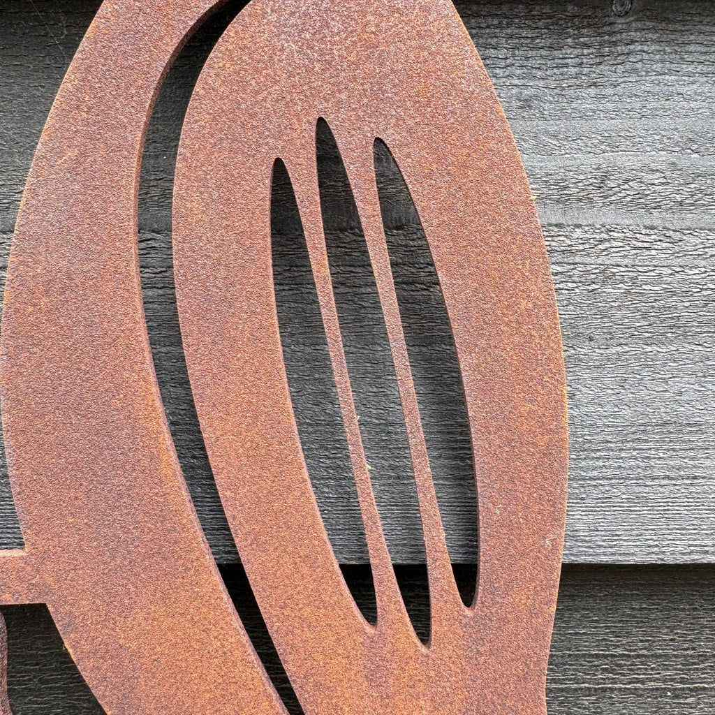 Rusty Metal Woodpecker Garden Decoration