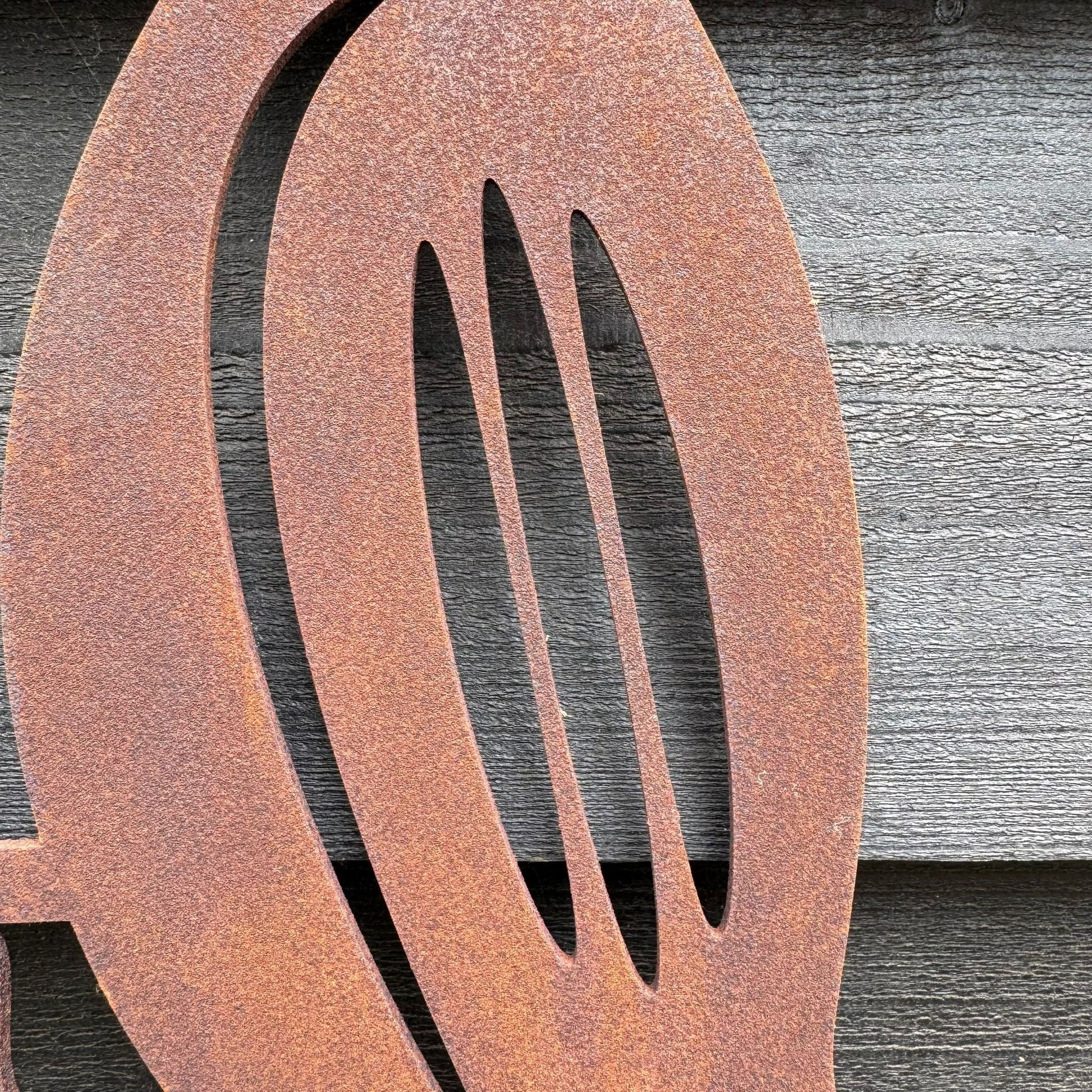 Rusty Metal Woodpecker Garden Decoration