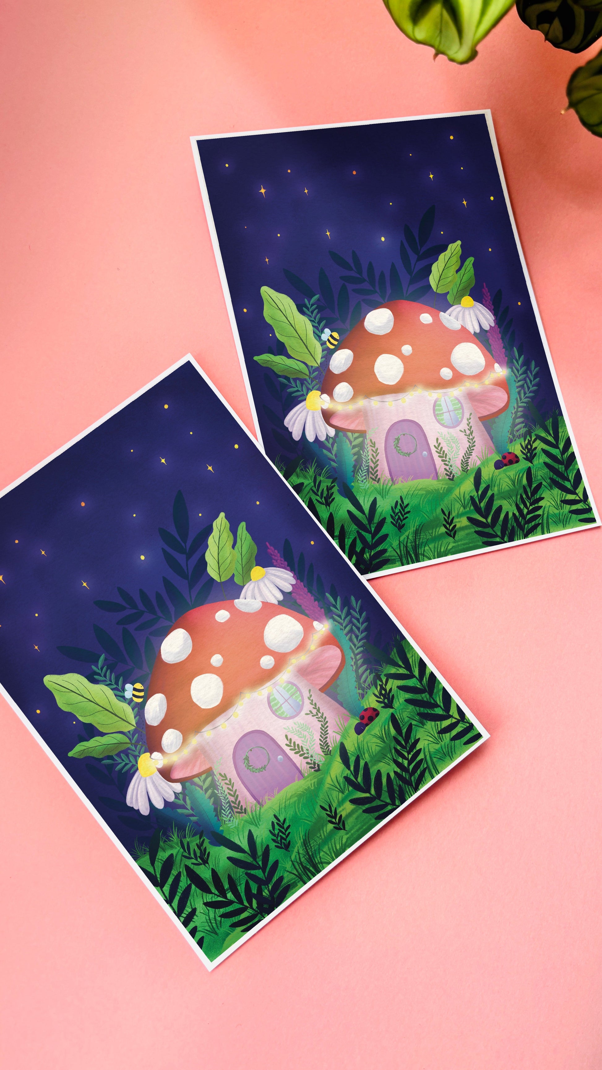 Whimsical Toadstool Art Print Fairycore Wall Art Multiple Sizes