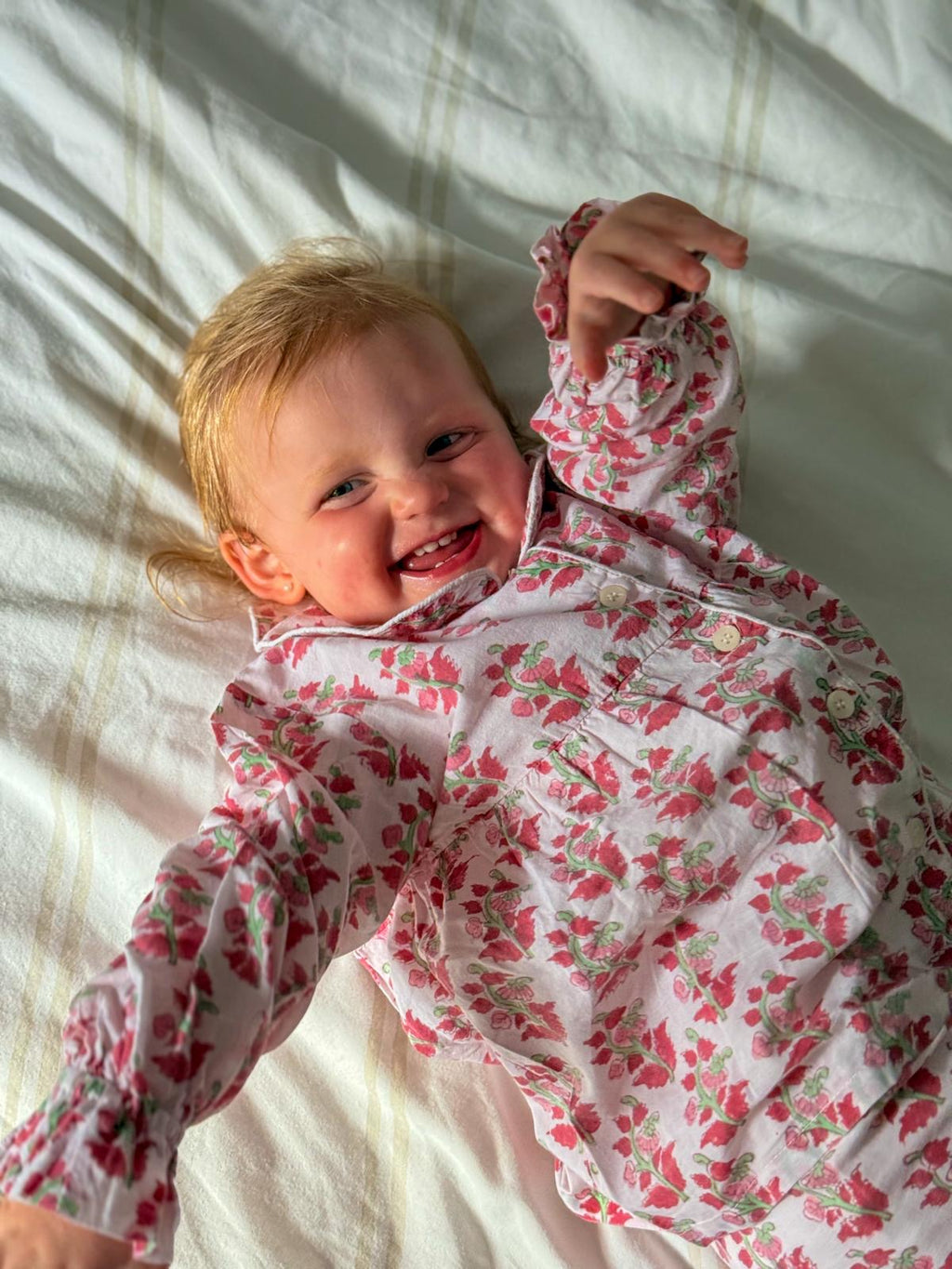 Inca Red Kids Pyjamas with Floral Print