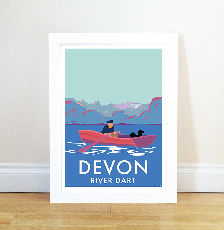 Devon River Dart Fishing Boat Vintage Seaside Print