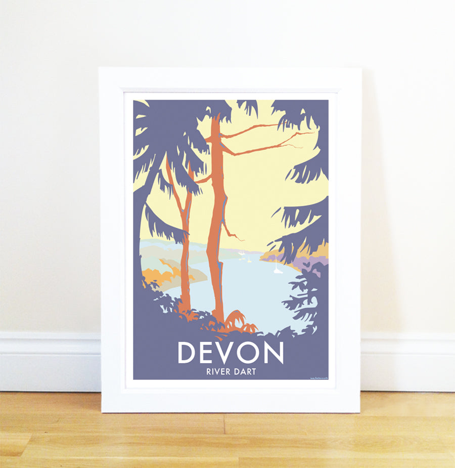 River Dart Trees Vintage Travel Poster Print