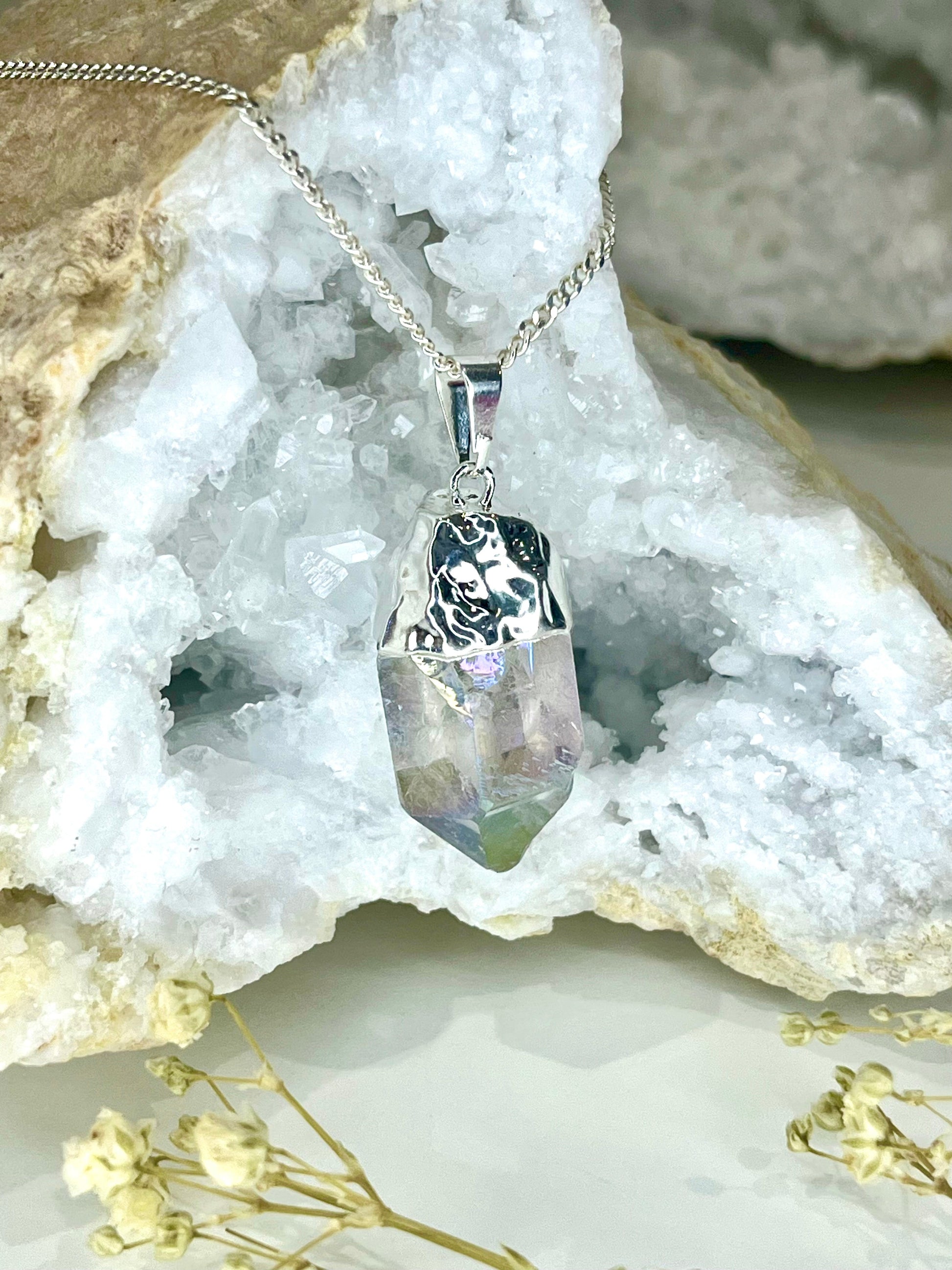 Aura Quartz Point Necklace
