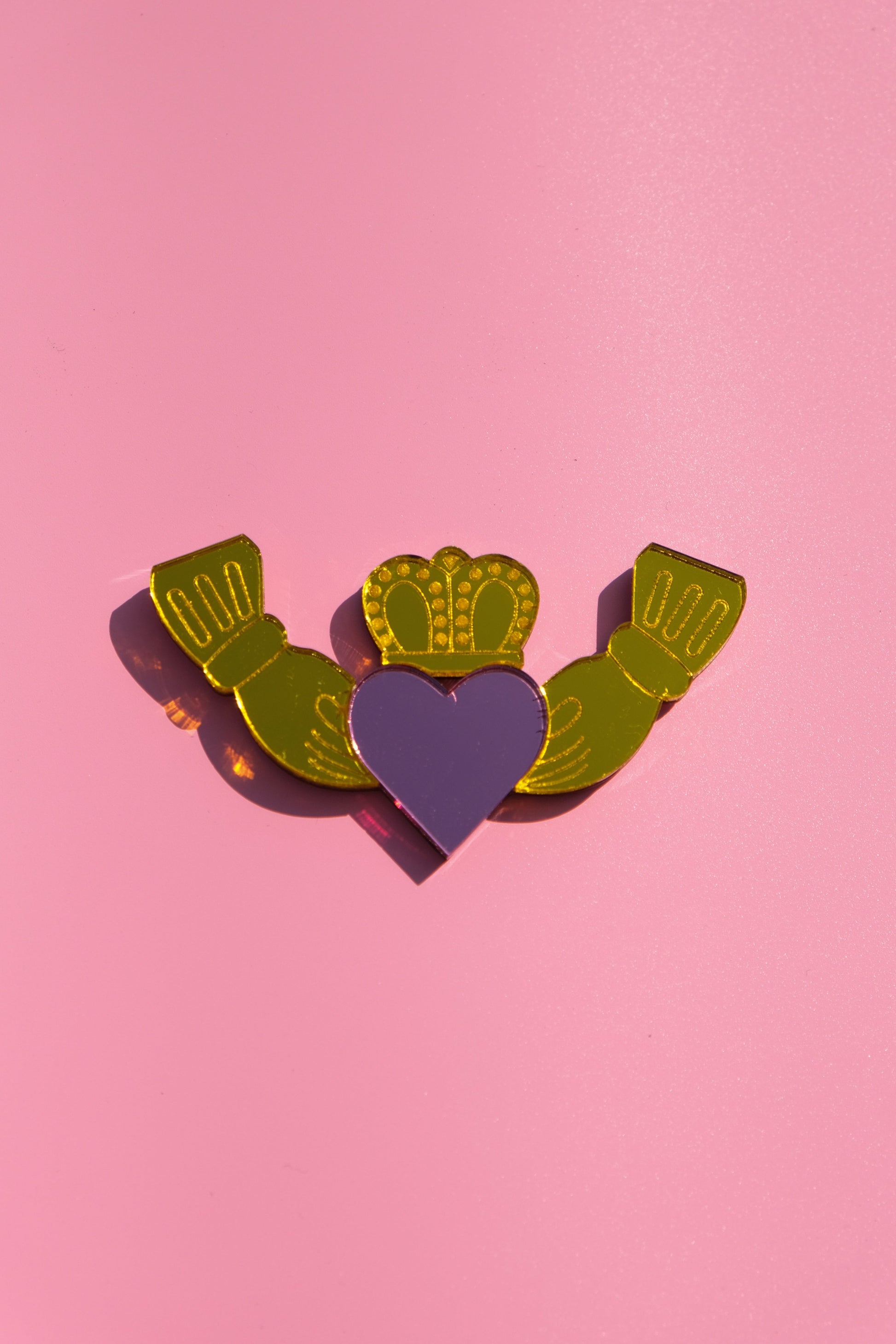 Claddagh Ring Hair Clip in Gold Pink or Silver Emerald