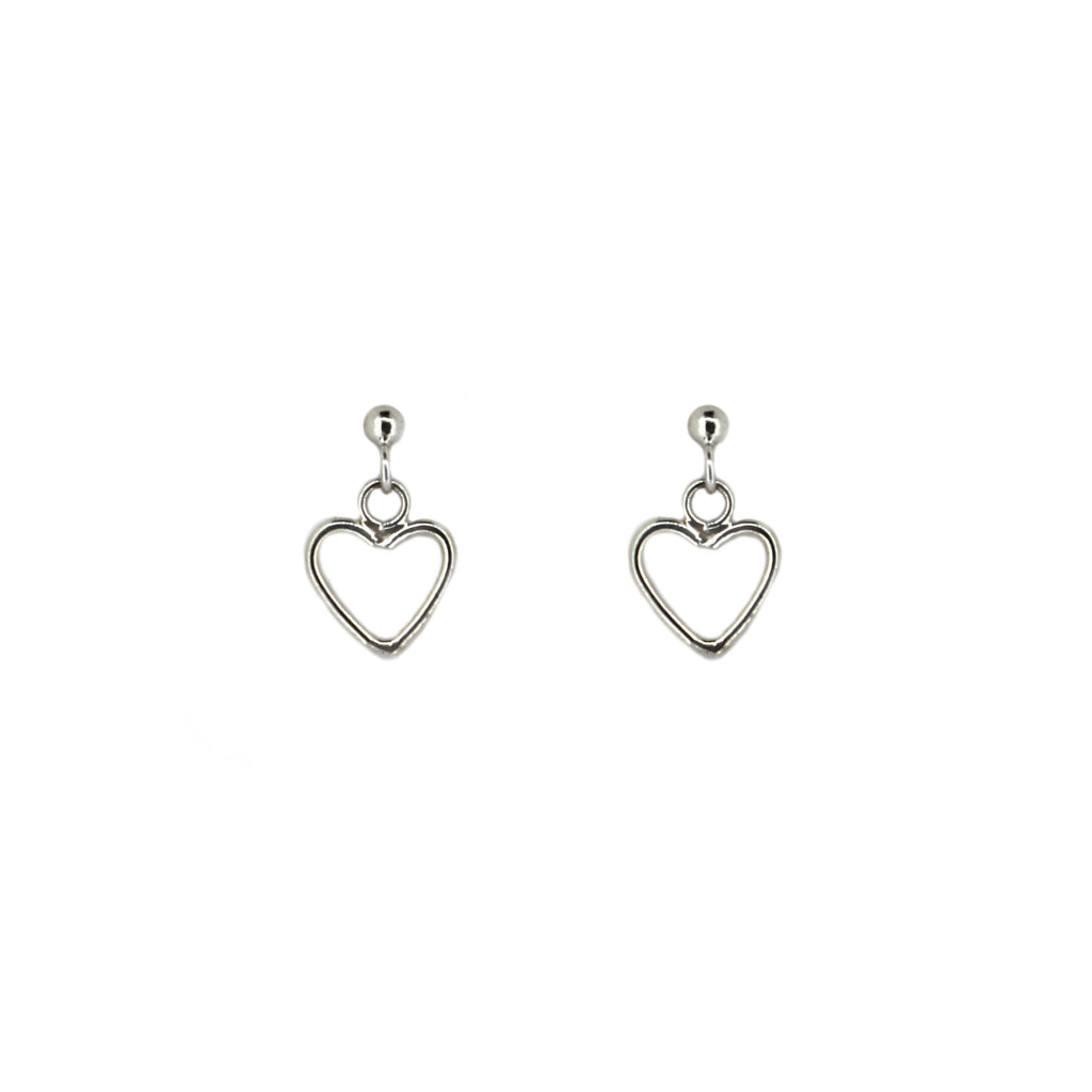 Sterling Silver Dangle Heart Studs