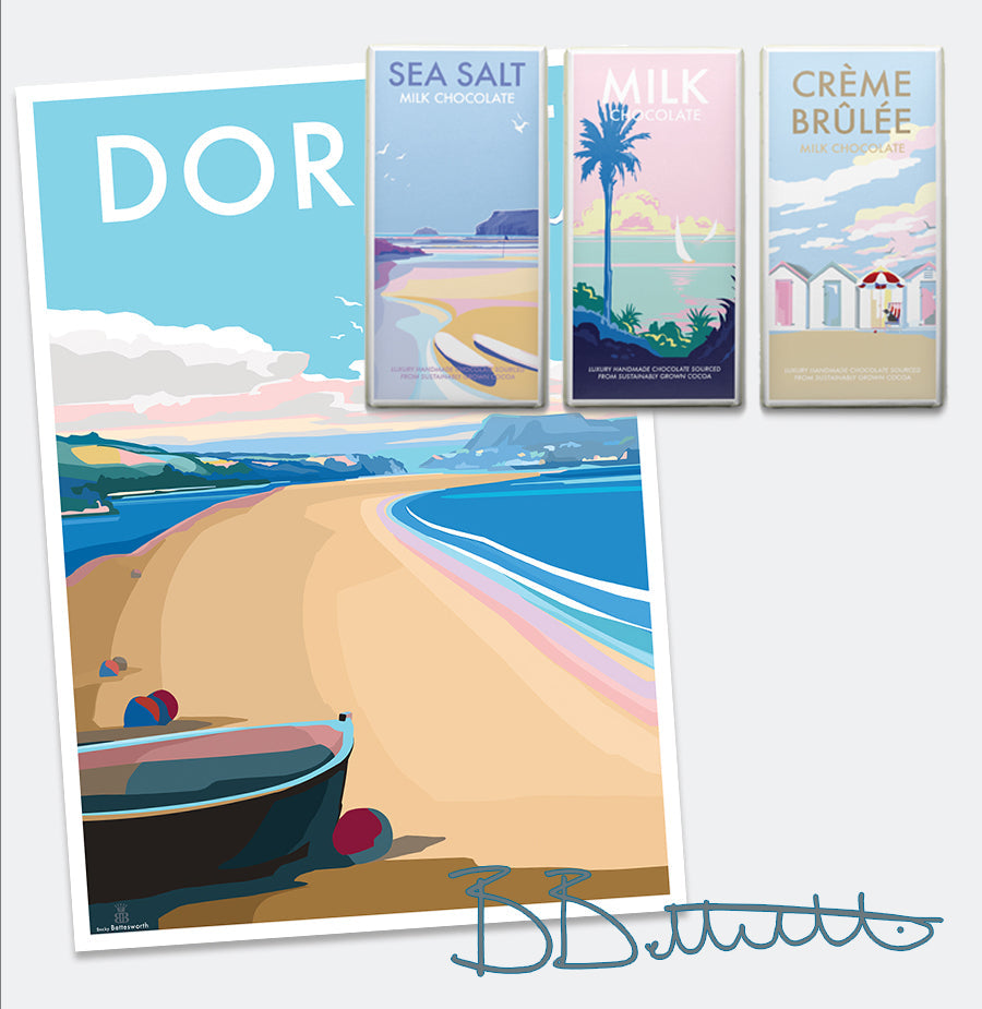 Dorset Seaside Poster Print