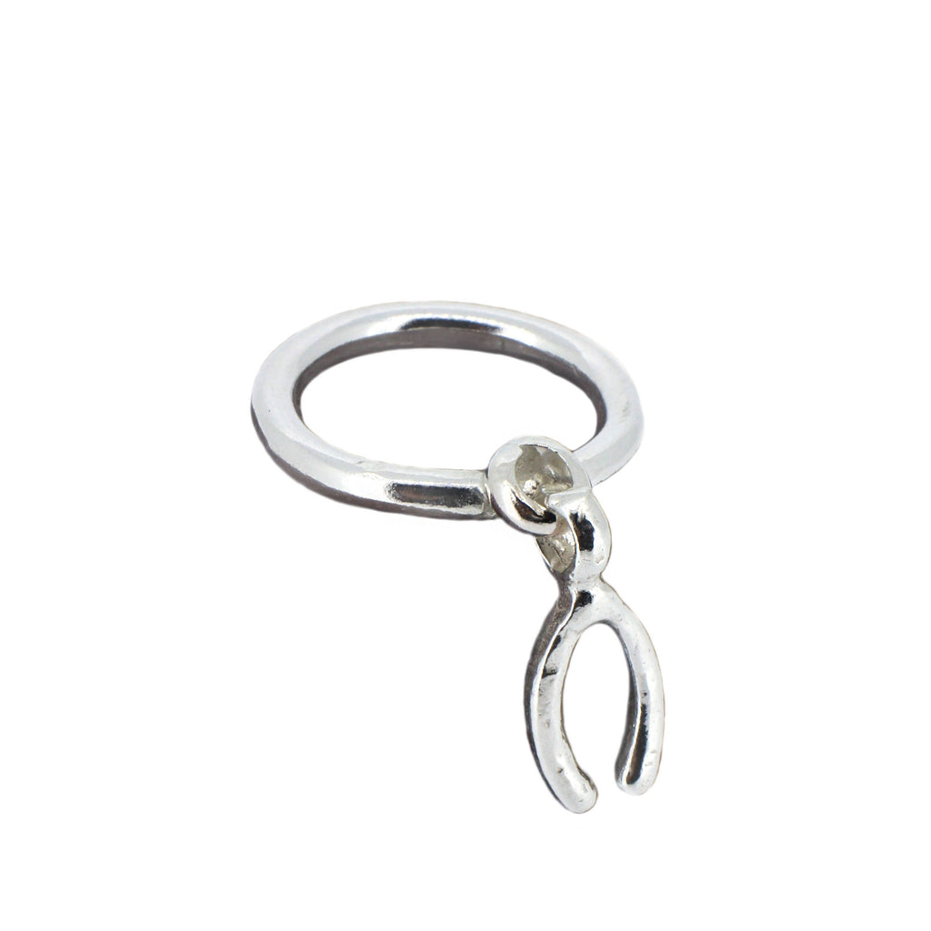 Wishbone Dangle Ring in Sterling Silver
