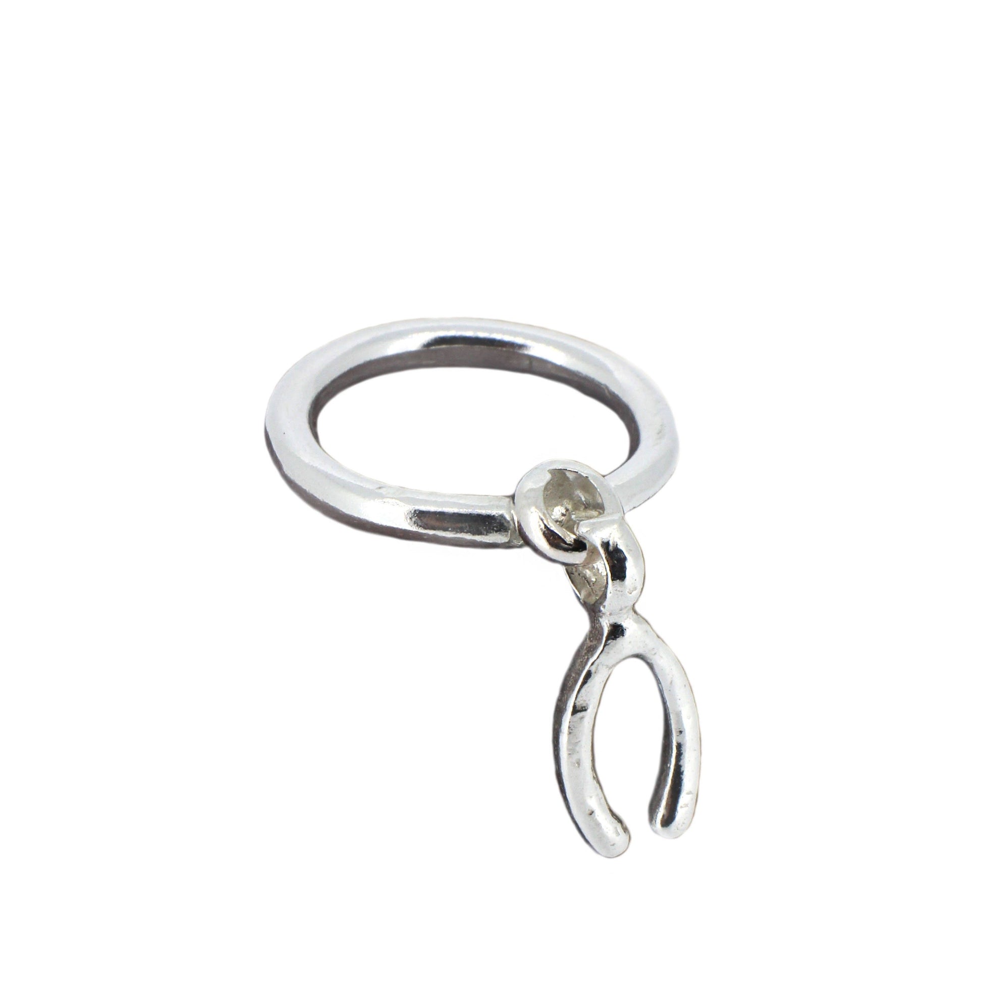 Wishbone Dangle Ring in Sterling Silver