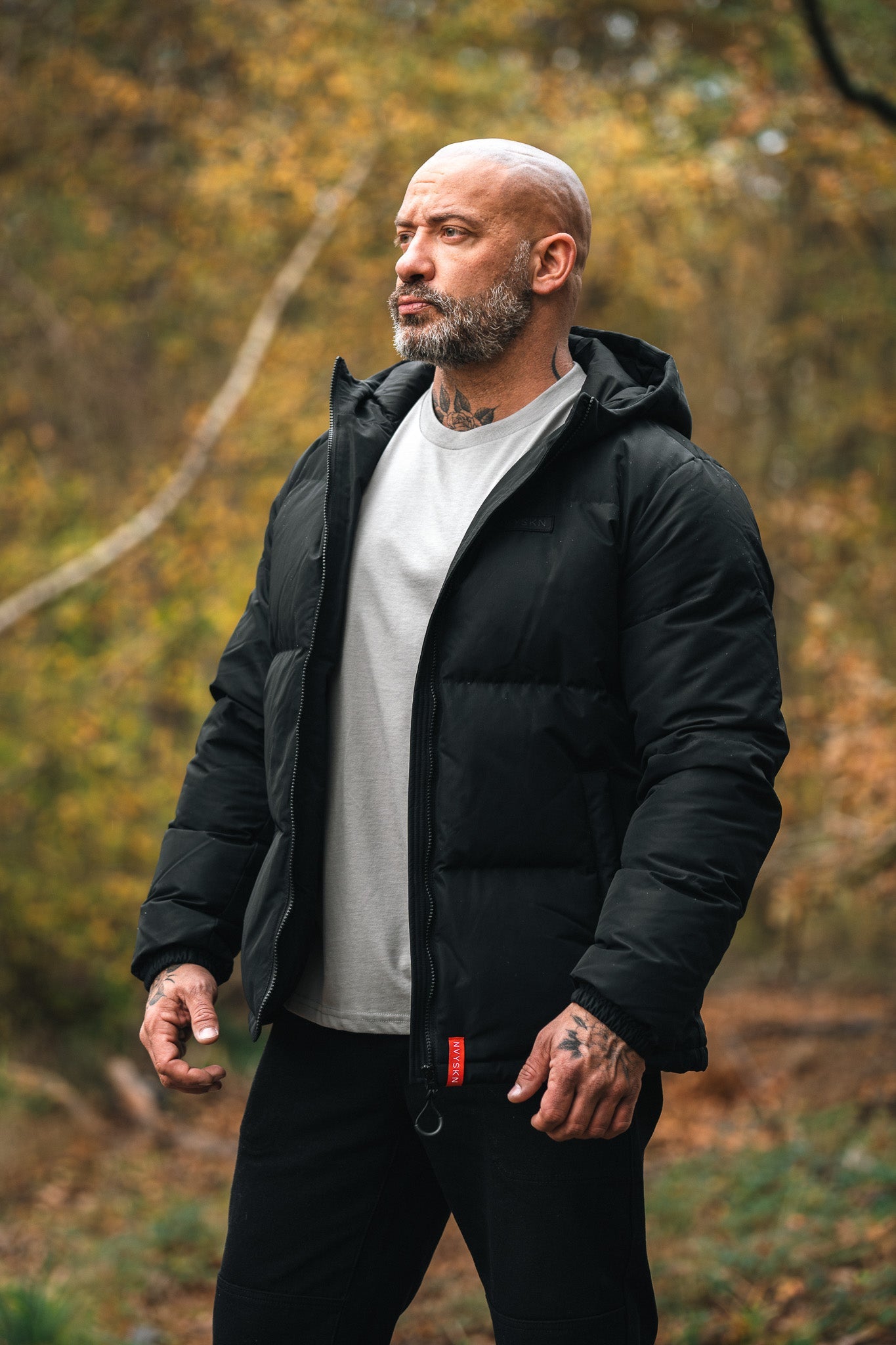 Mens Feather Down Cold Weather Puffer Jacket