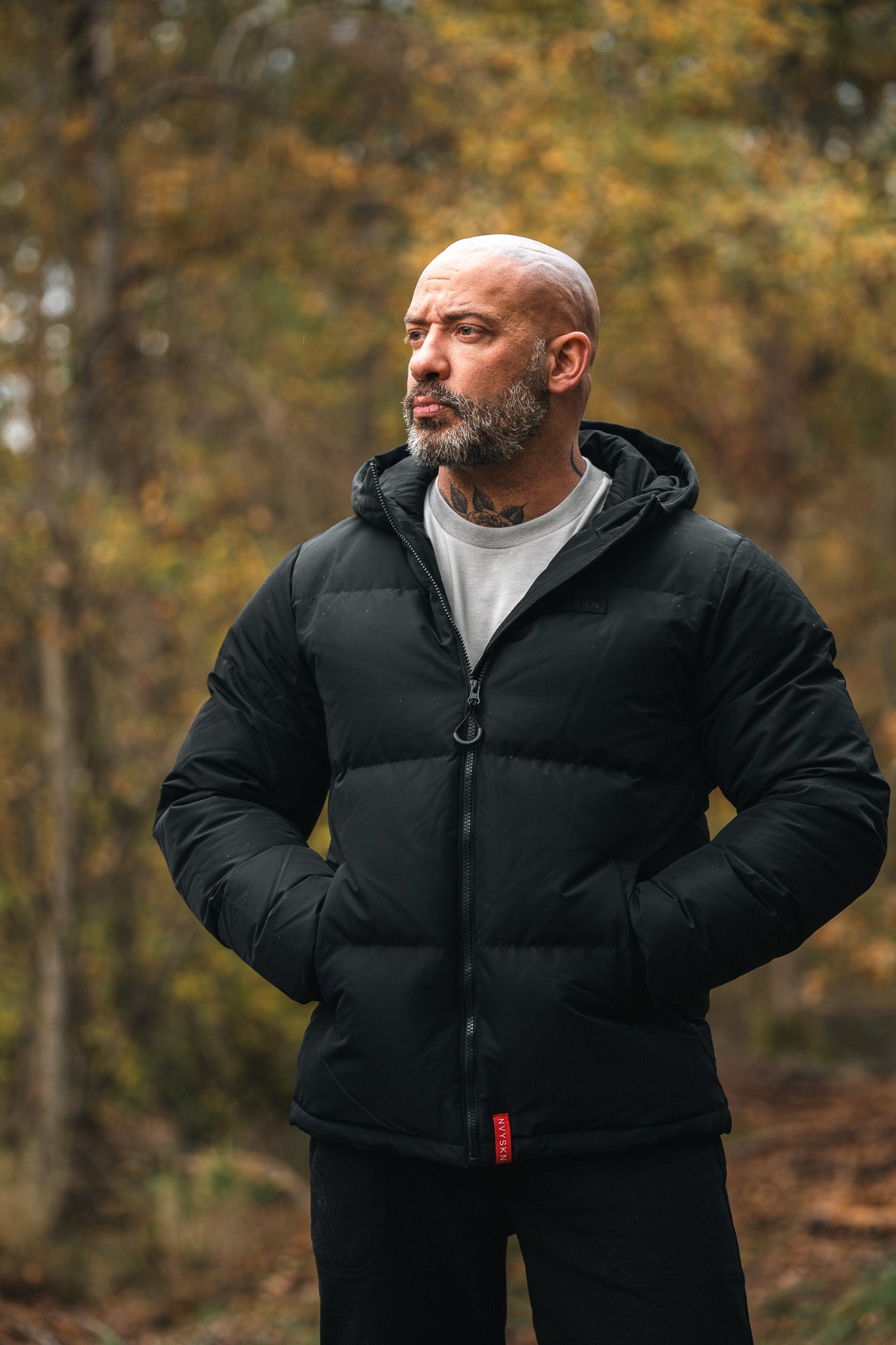 Mens Feather Down Cold Weather Puffer Jacket