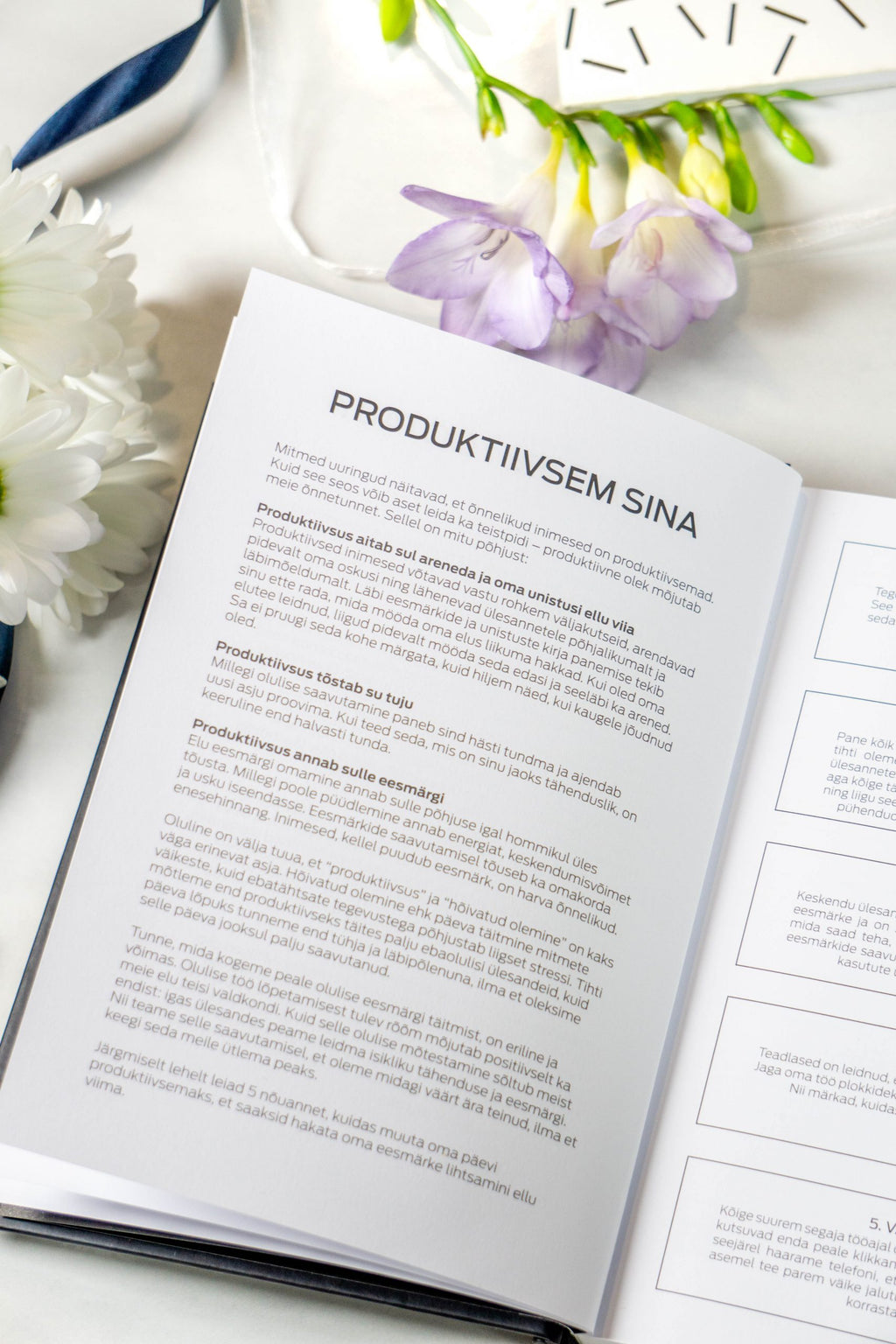 functional undated productivity planner open to a weekly spread on a wooden desk