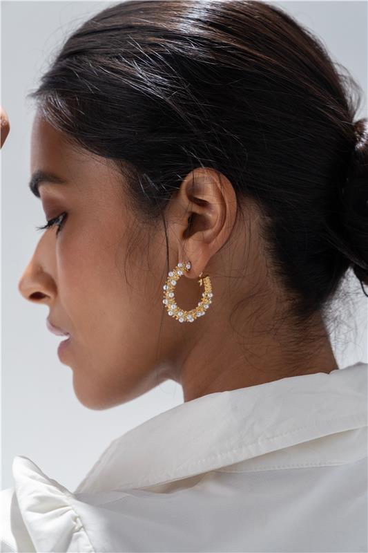 Golden Hoop Statement Earring