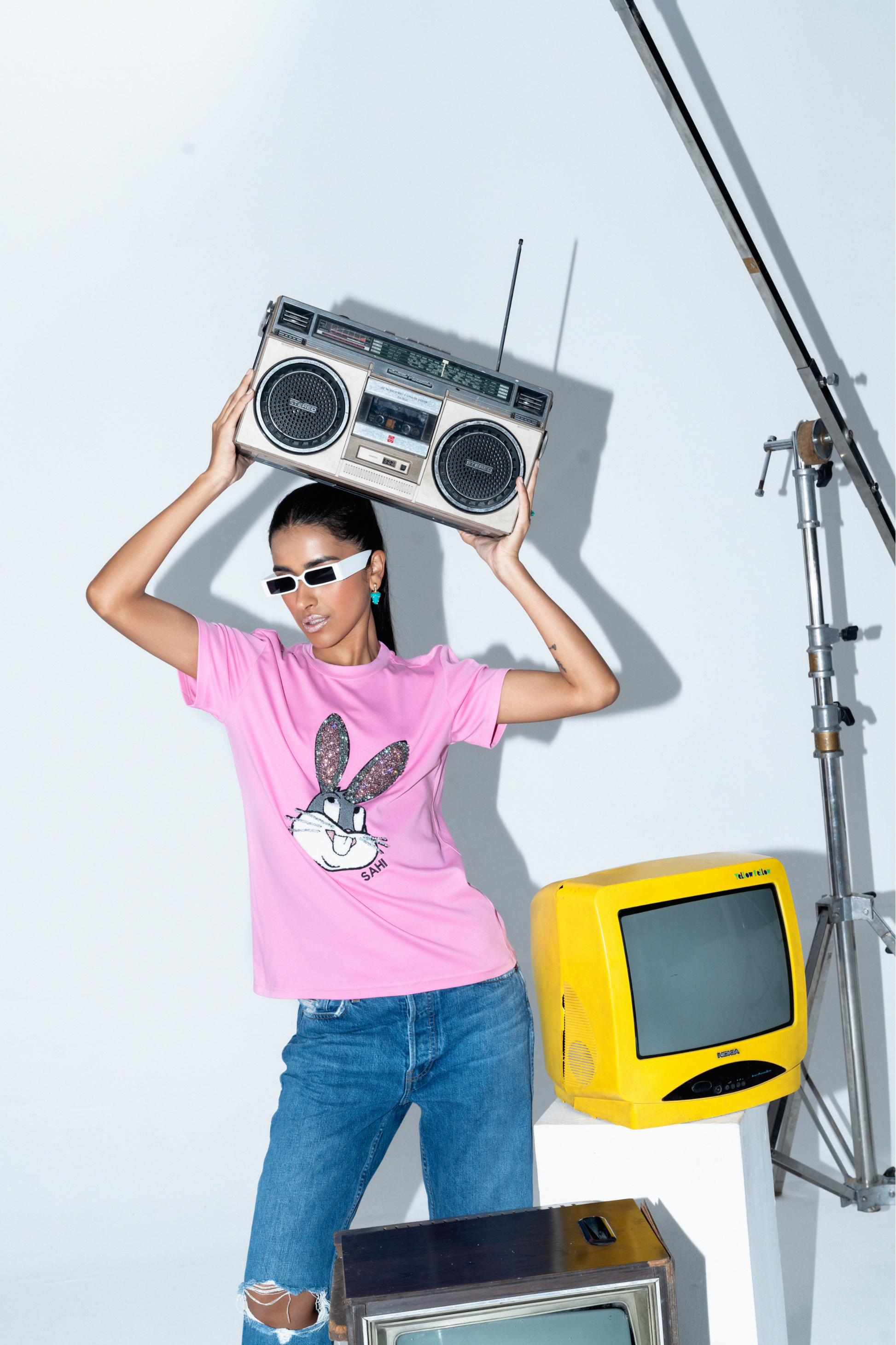 The Rabbit Graphic Embroidered Cotton T-Shirt