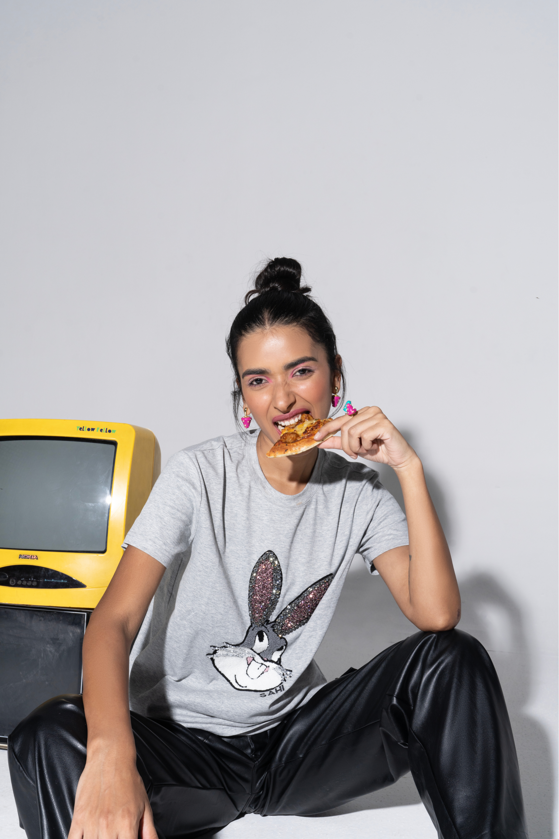 The Rabbit Graphic Embroidered Cotton T-Shirt