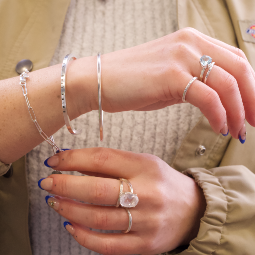 Luxury Skinny Cuff Personalised Sterling Silver