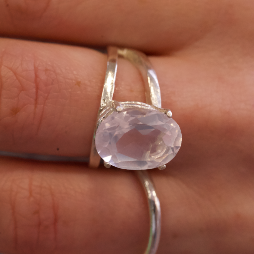 Maxi Double Empire Ring Rose Quartz