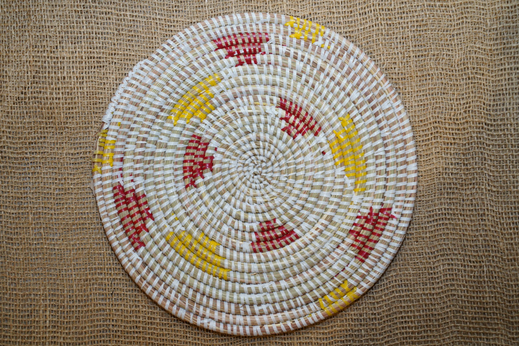 Handwoven Placemat in Red and Yellow 30cm