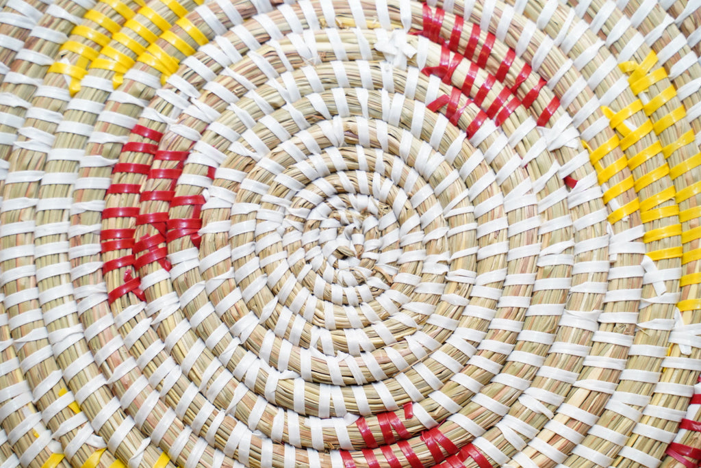 Handwoven Placemat in Red and Yellow 30cm