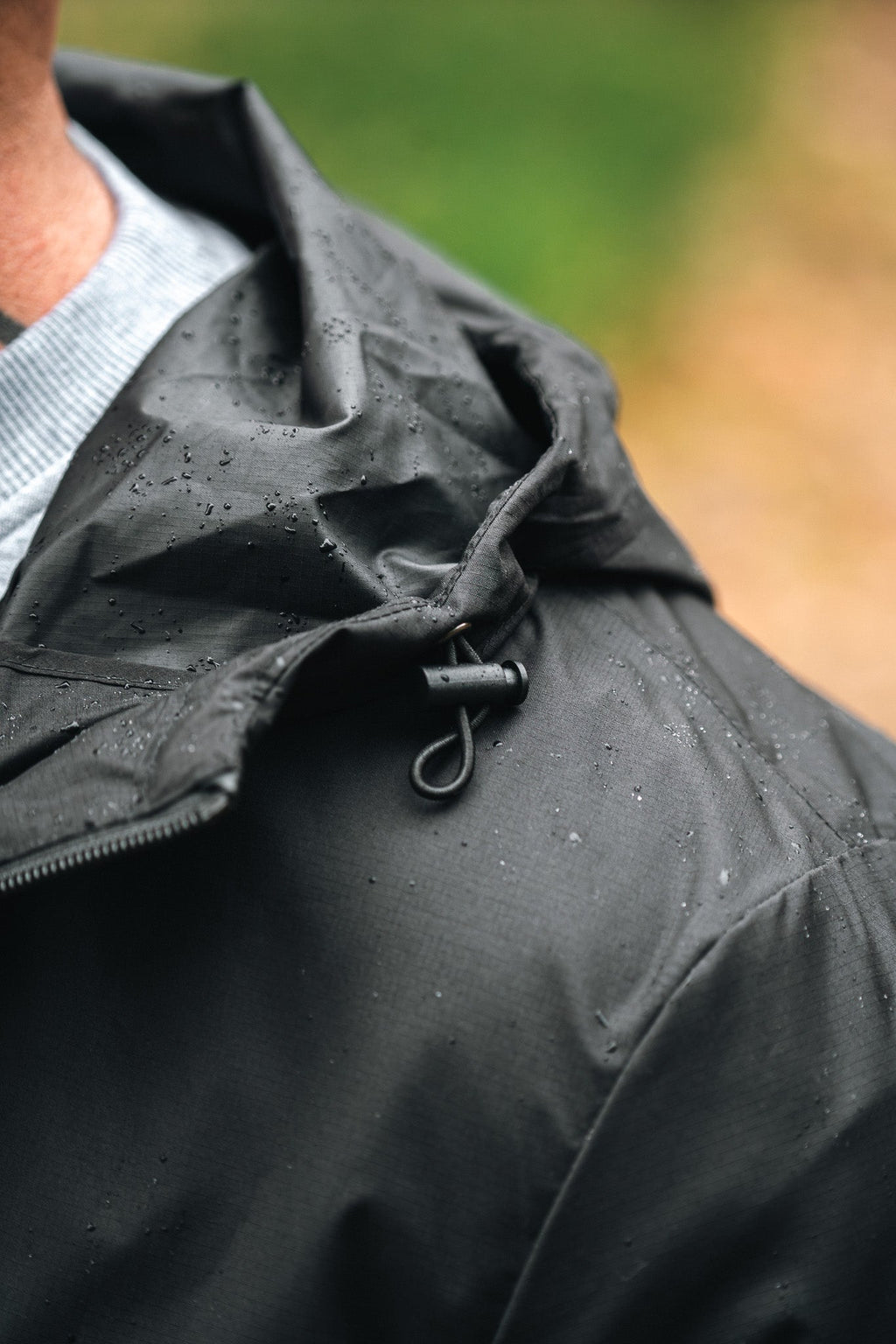Waterproof Hiking Jacket in Black Lightweight Tactical Shell