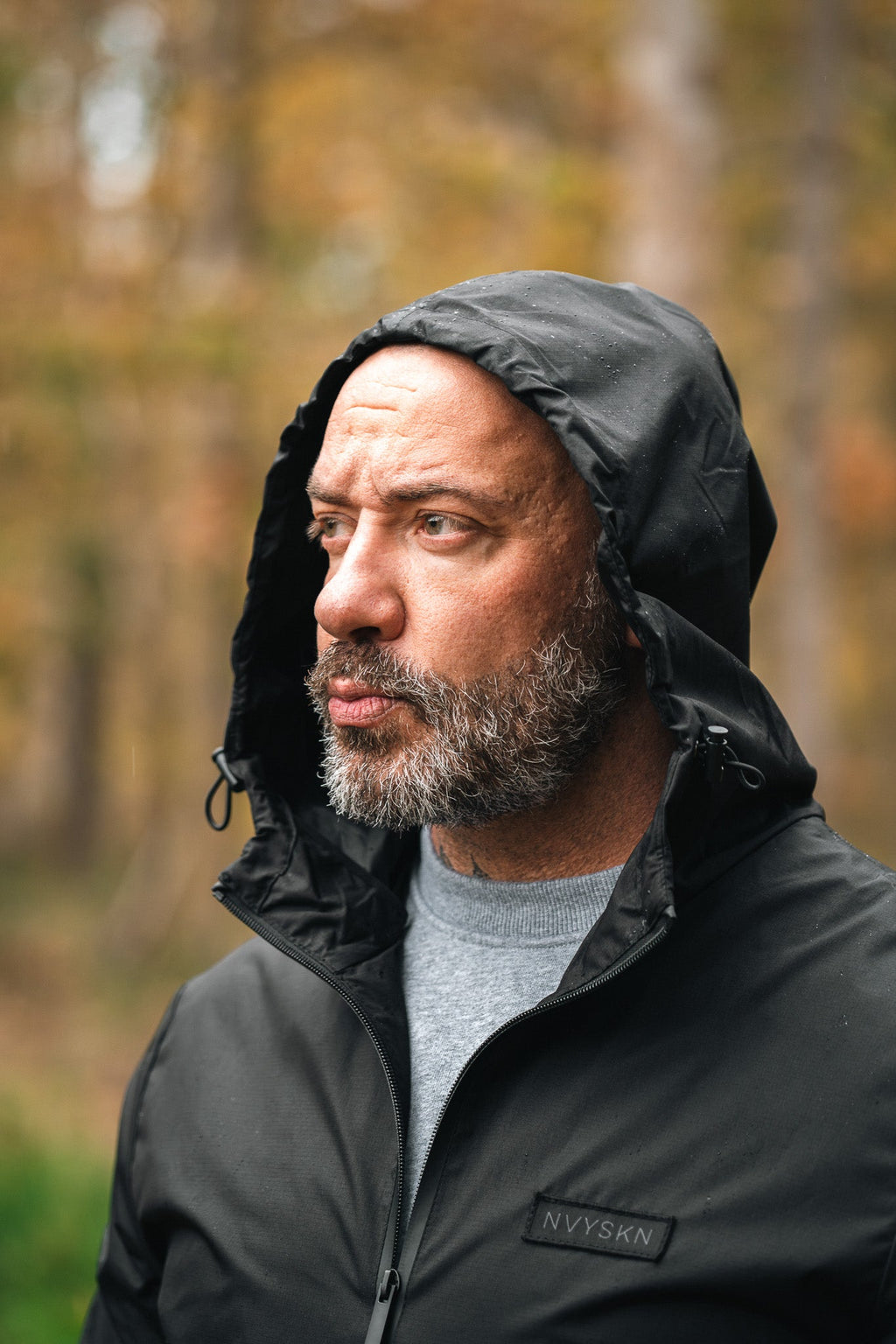 Waterproof Hiking Jacket in Black Lightweight Tactical Shell