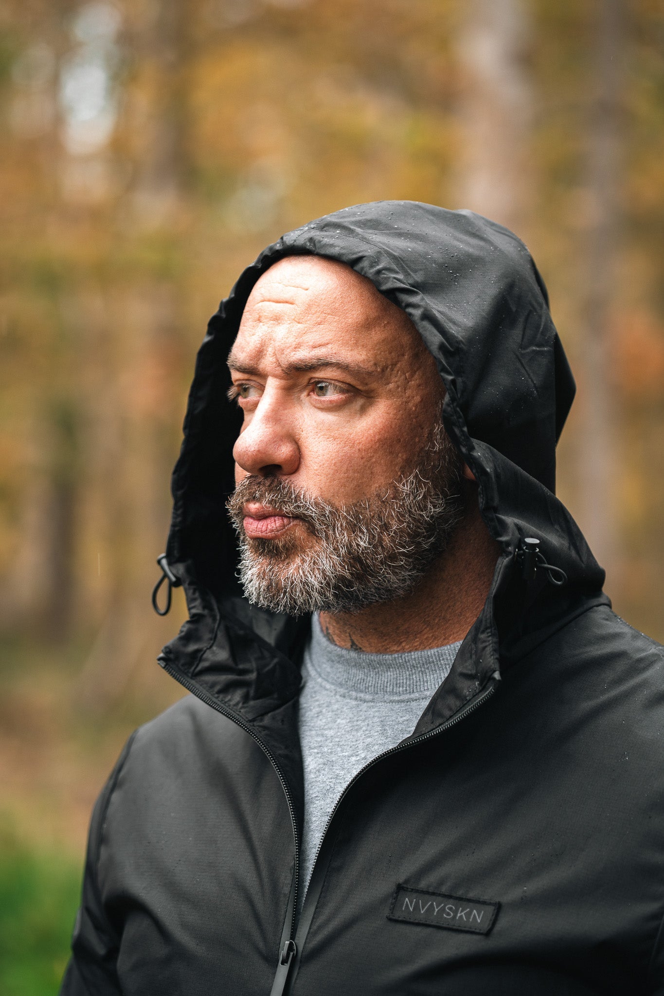 Waterproof Hiking Jacket in Black Lightweight Tactical Shell