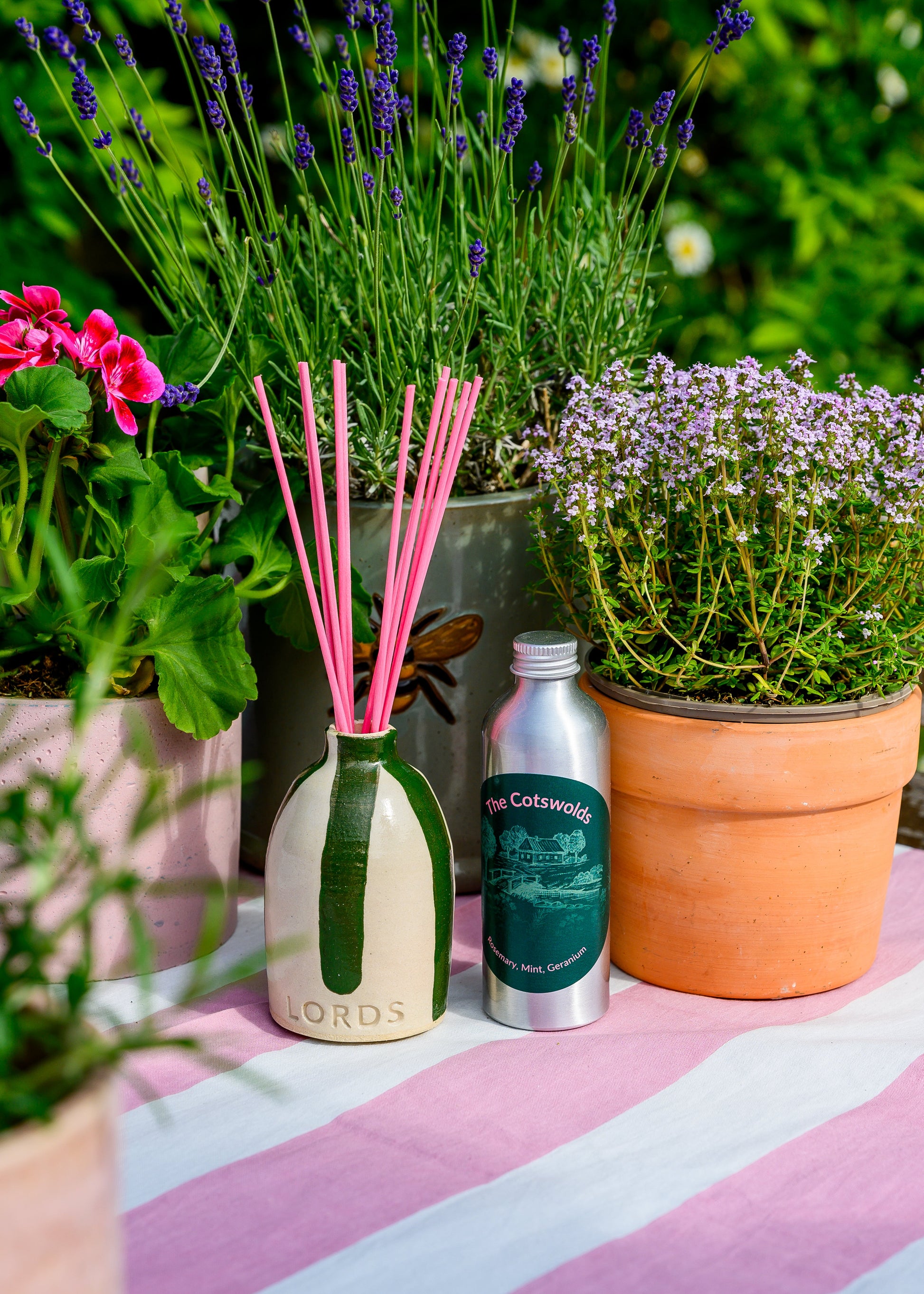 Stripe Ceramic Reed Diffuser Set