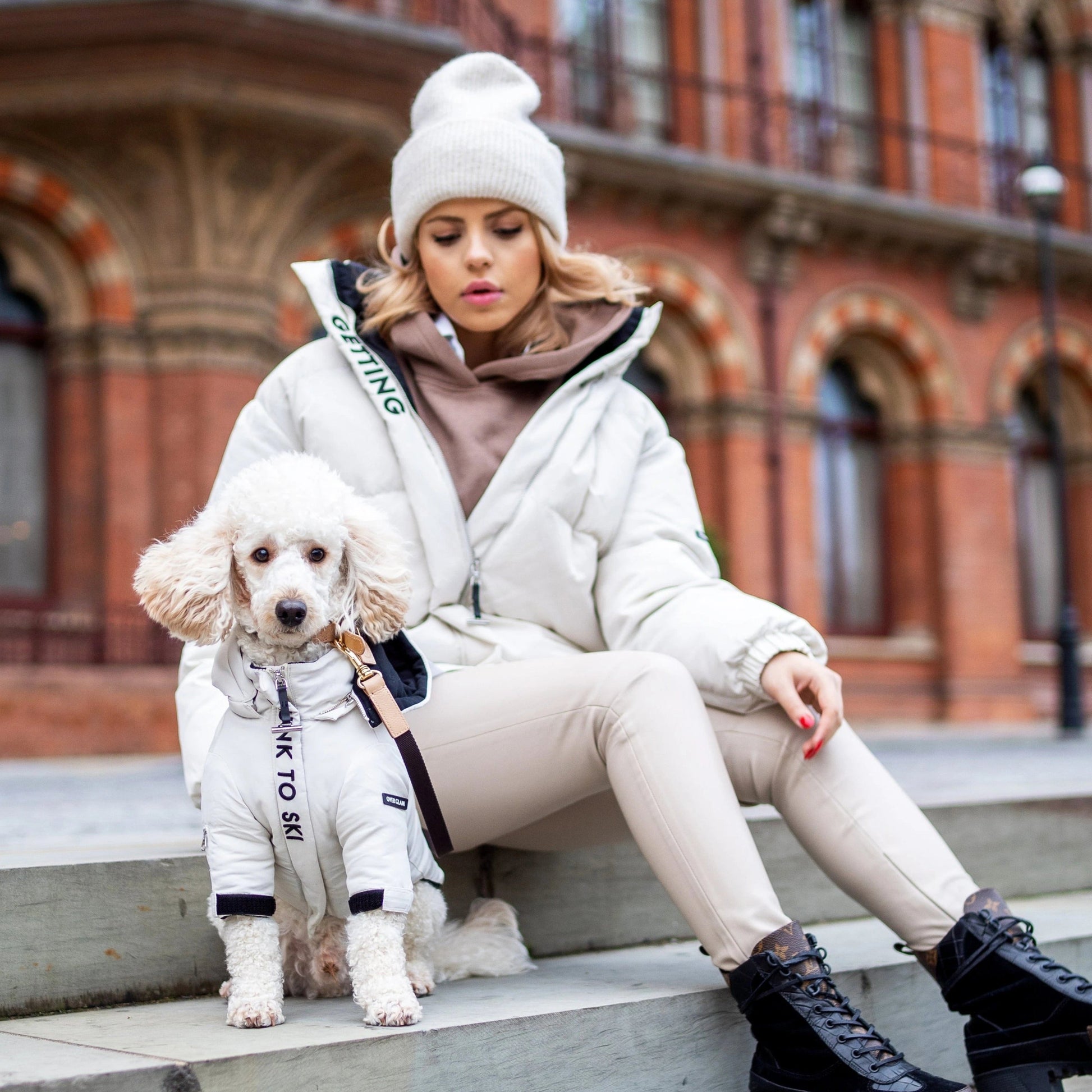 White Zip Up Puffer Ski Jacket