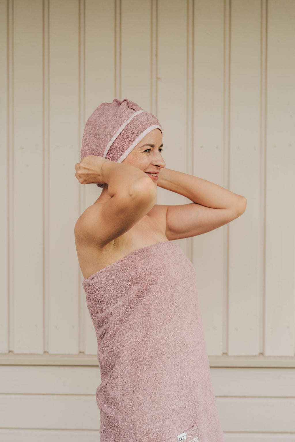 OEKO-TEX Cotton Terry Hair Towel – Sauna & Drying Cap by RÄTT at brixbailey.com