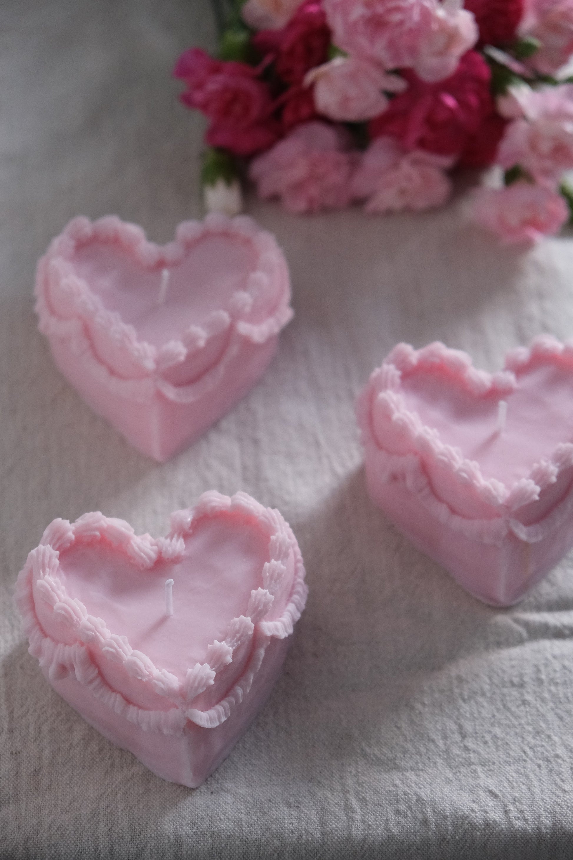 Heart Shaped Peony Soy Candle