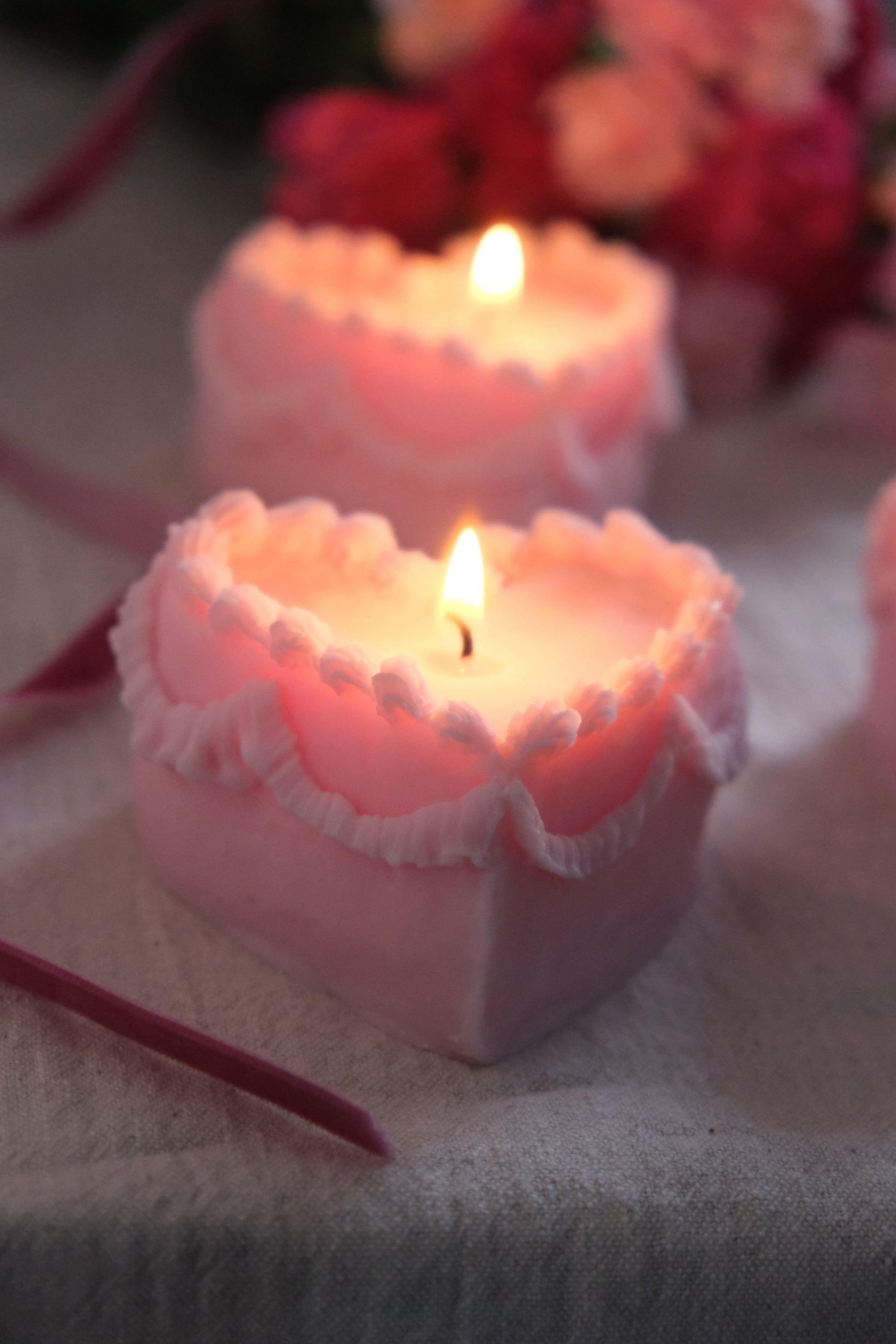 Heart Shaped Peony Soy Candle