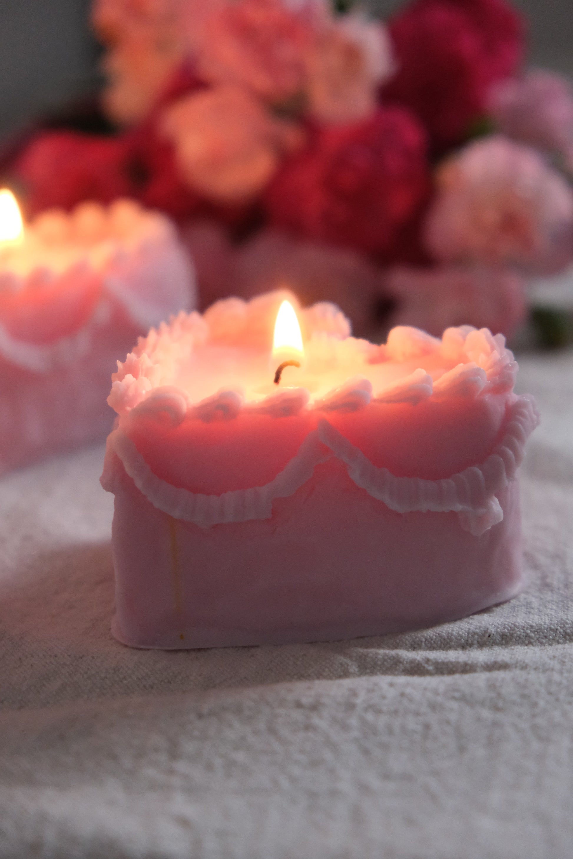 Heart Shaped Peony Soy Candle