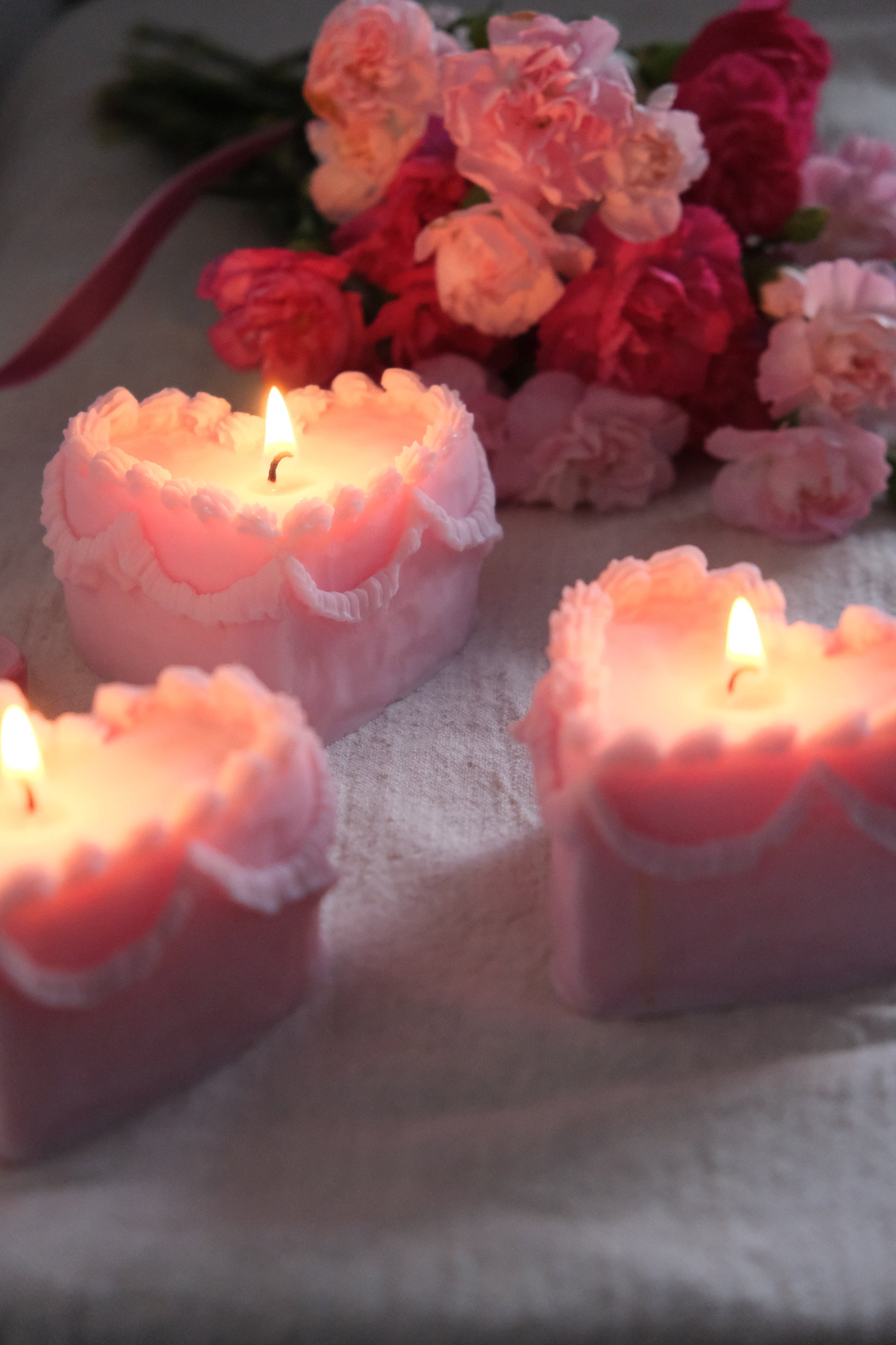 Heart Shaped Peony Soy Candle