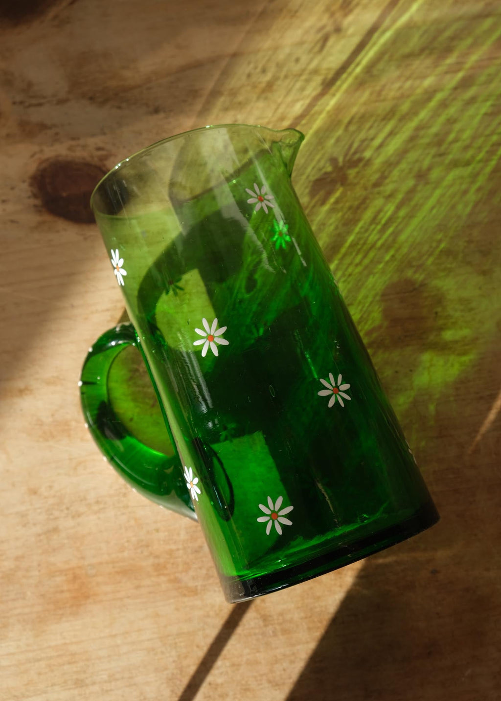 Daisy Green Recycled Glass Jug