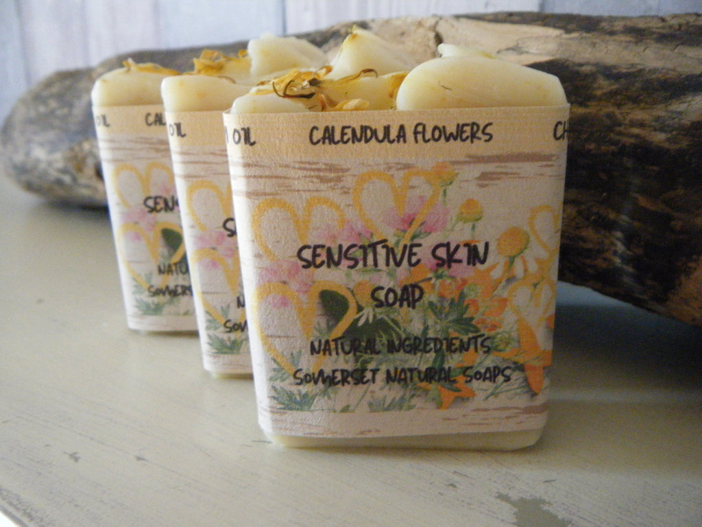 Sensitive Skin Vegan Soap Bar with Chamomile and Geranium