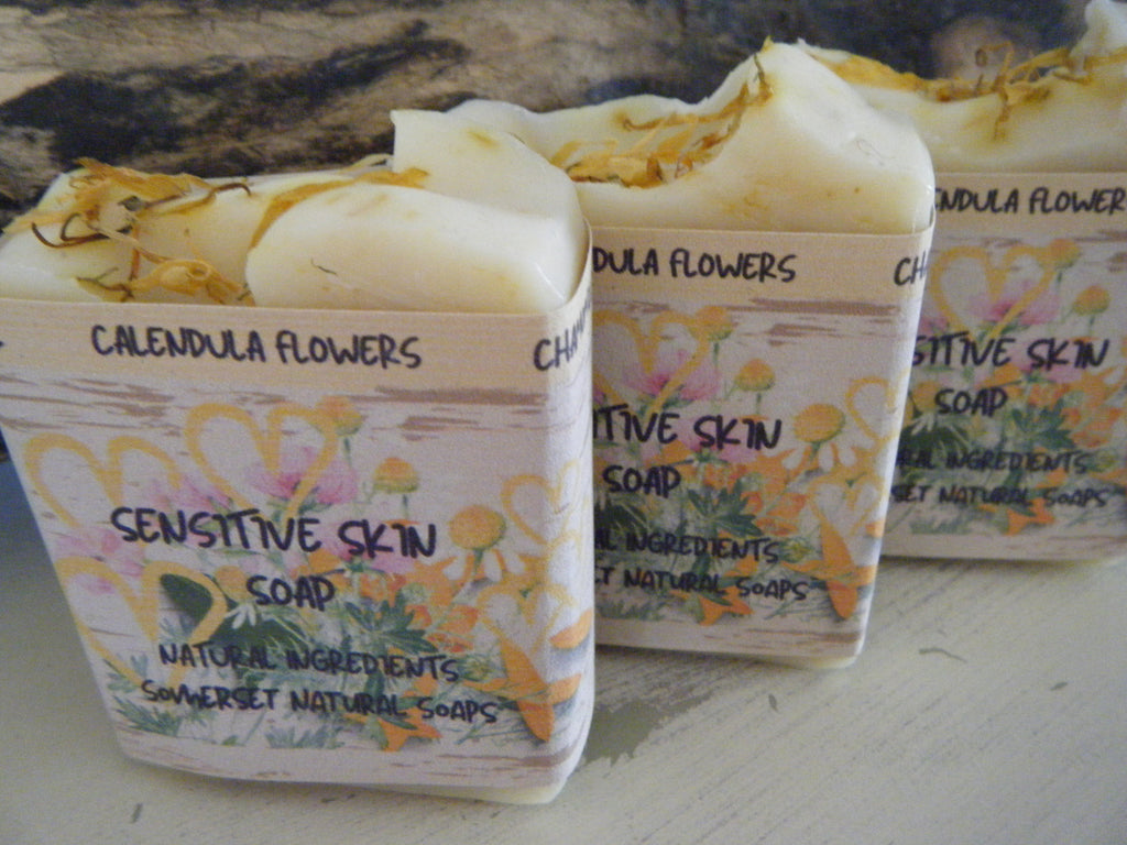 Sensitive Skin Vegan Soap Bar with Chamomile and Geranium