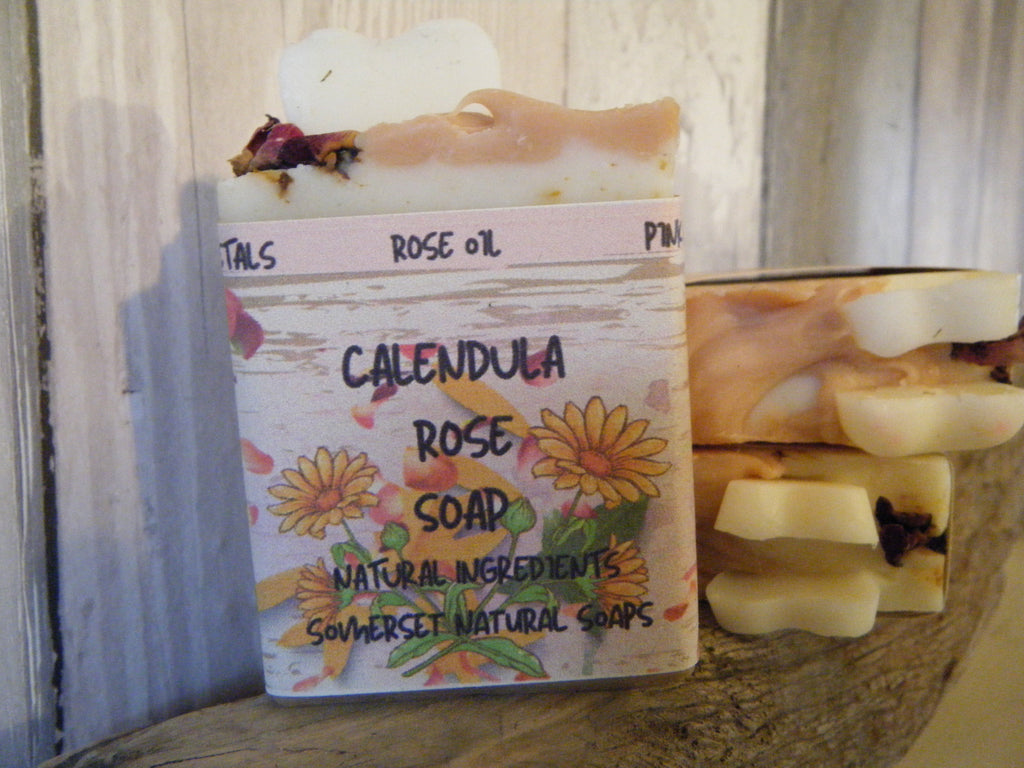 Calendula Rose Vegan Soap with Pink Clay