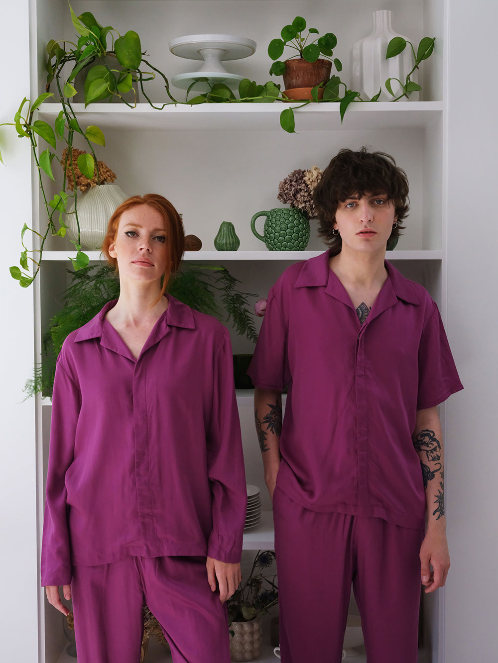 Sky Unisex Short Sleeve Top in Vegan Silk