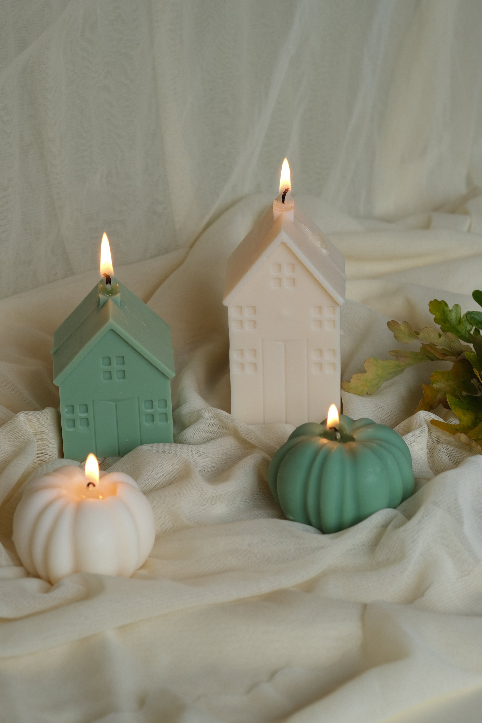 Gingerbread House Candles Trio