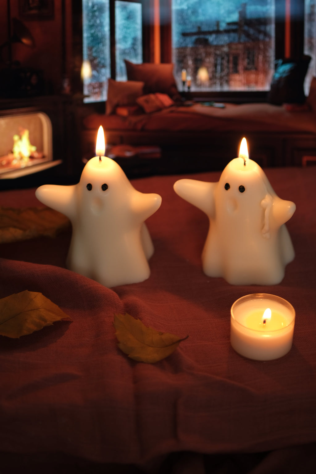 Ghost Shaped Halloween Candle in Pumpkin Spice