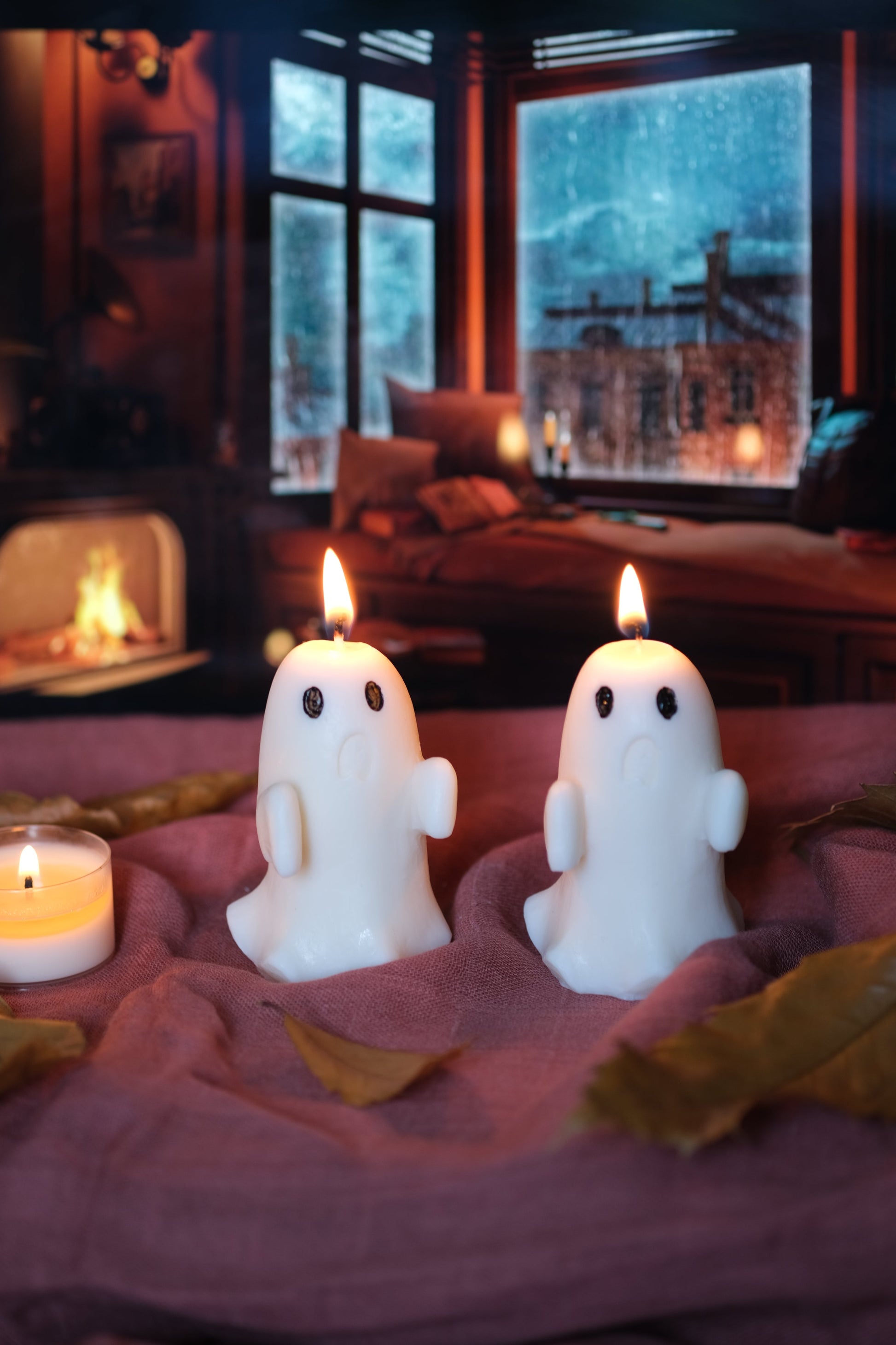 Ghost Shaped Halloween Candle in Pumpkin Spice