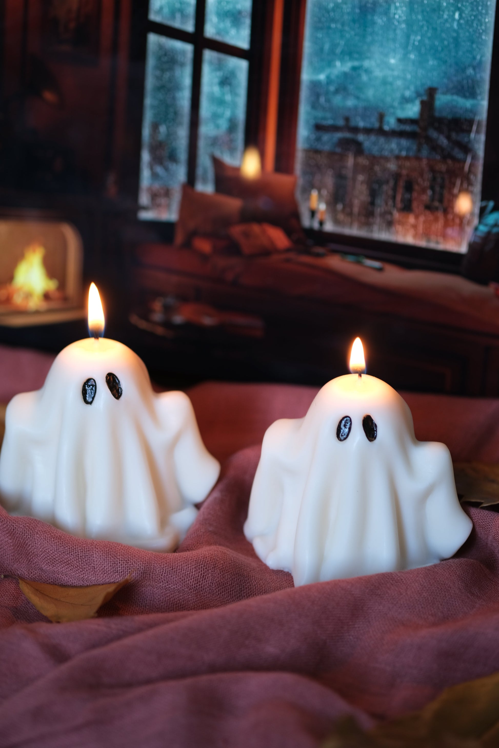 Ghost Shaped Halloween Candle in Pumpkin Spice