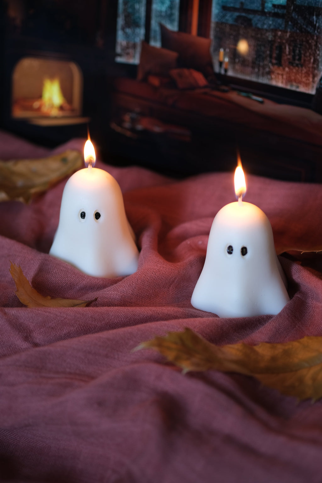 Ghost Shaped Halloween Candle in Pumpkin Spice