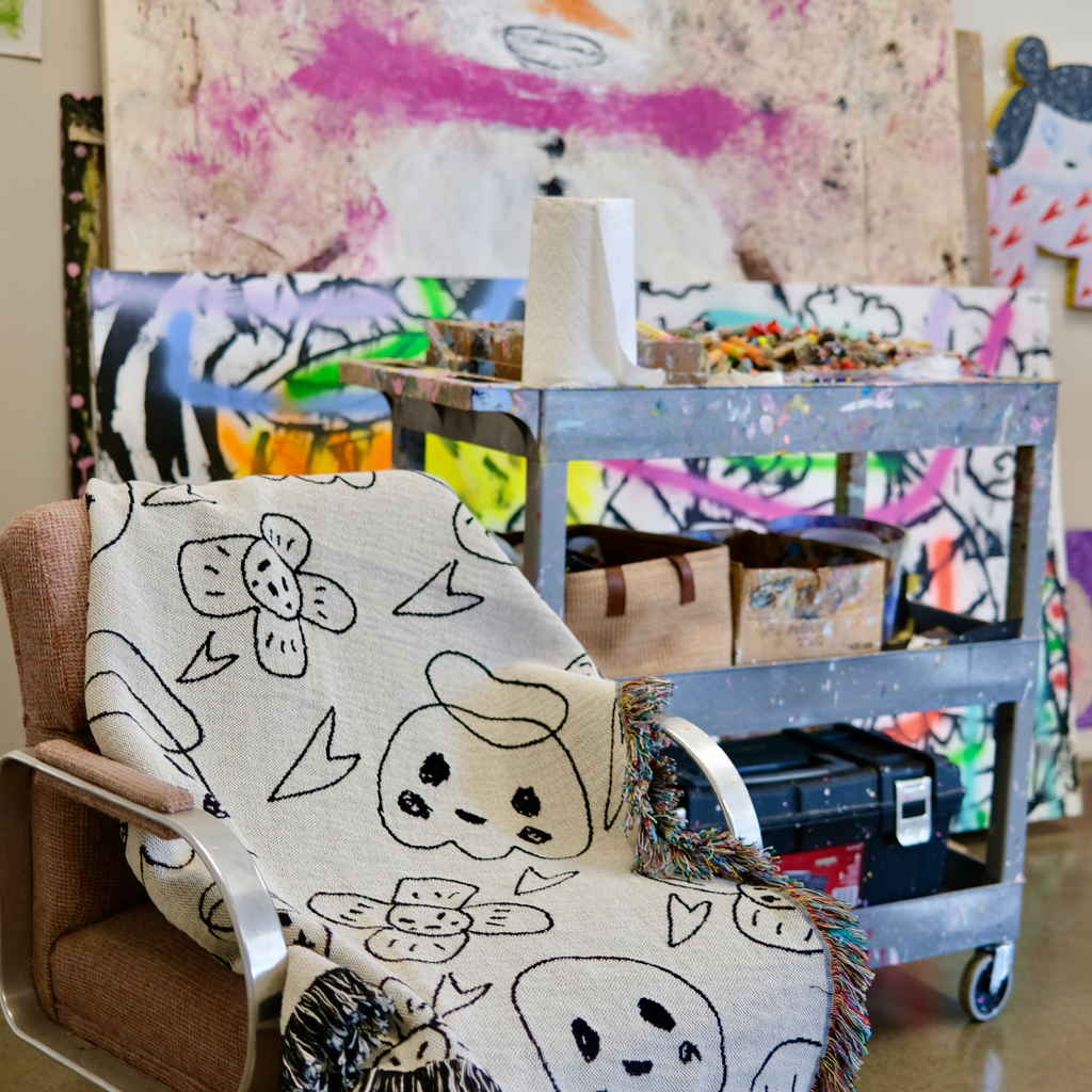 Ghost Buddy Tapestry Throw